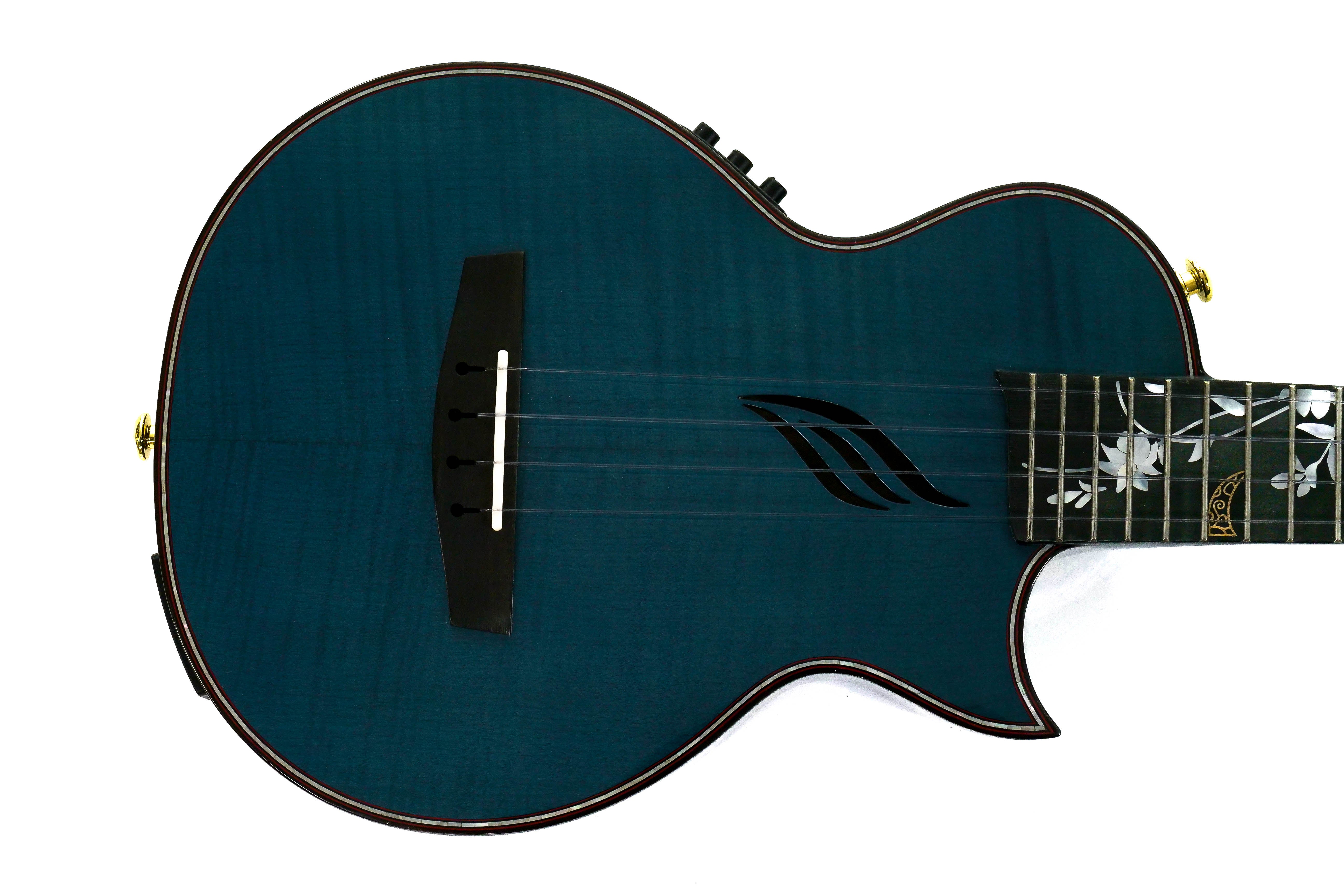 Enya EUT-E6-BU-EQ Solid Blue Maple Tenor Ukulele 