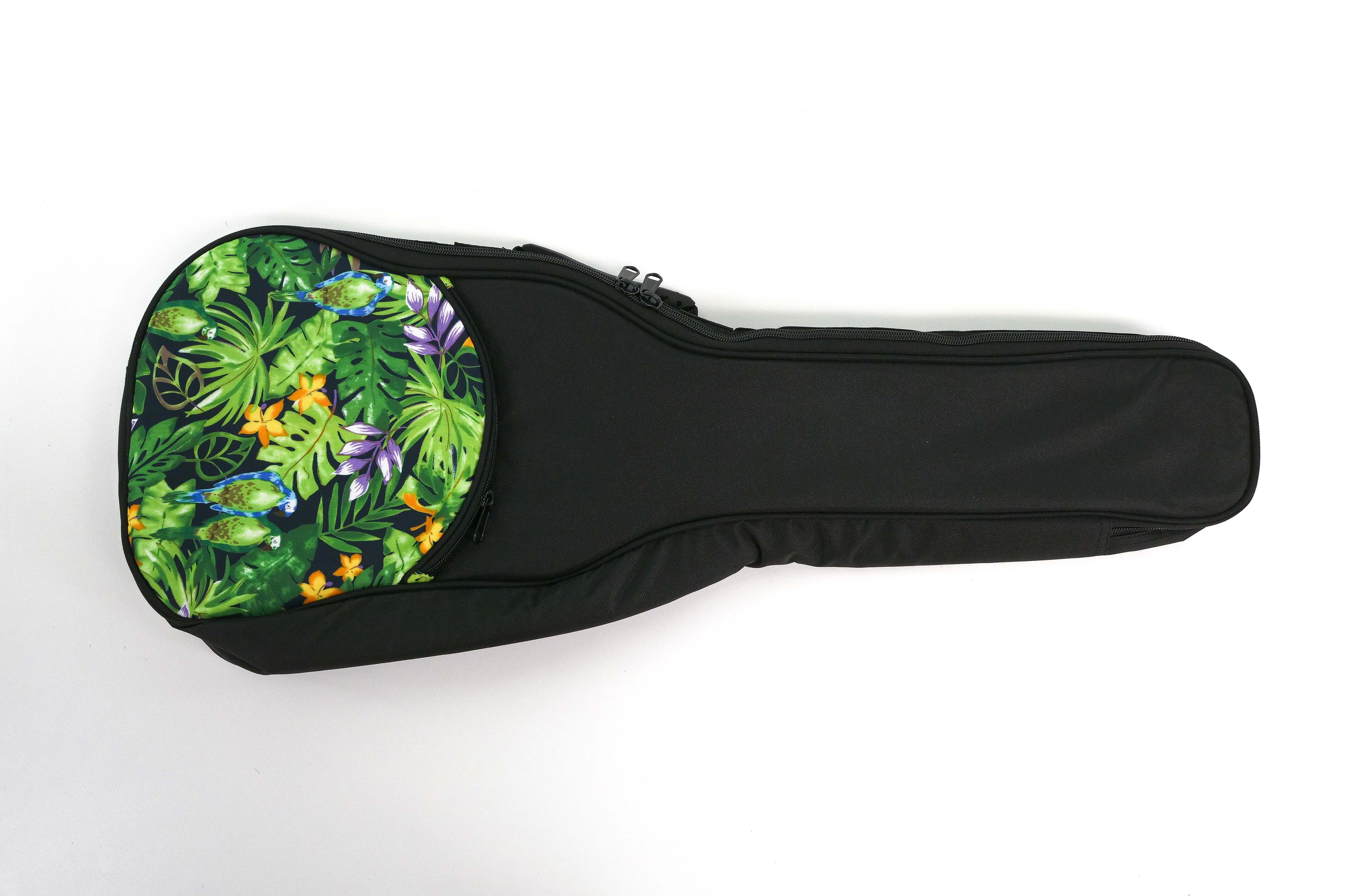 Ohana UB-24-GN Green Floral Print Ukulele Gigbag - CONCERT
