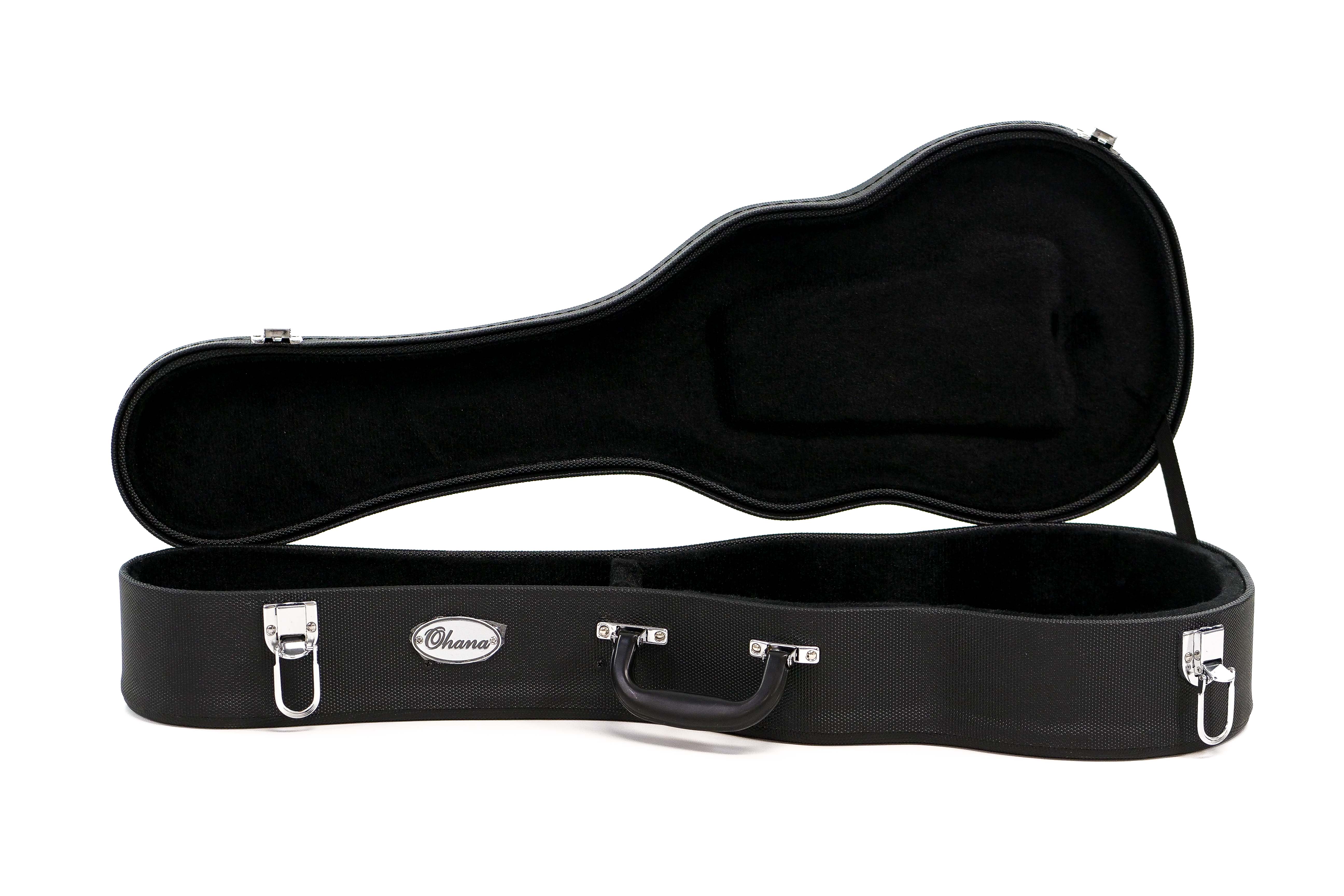 Ohana UCH-24L Black Super Concert Ukulele Hardshell Case