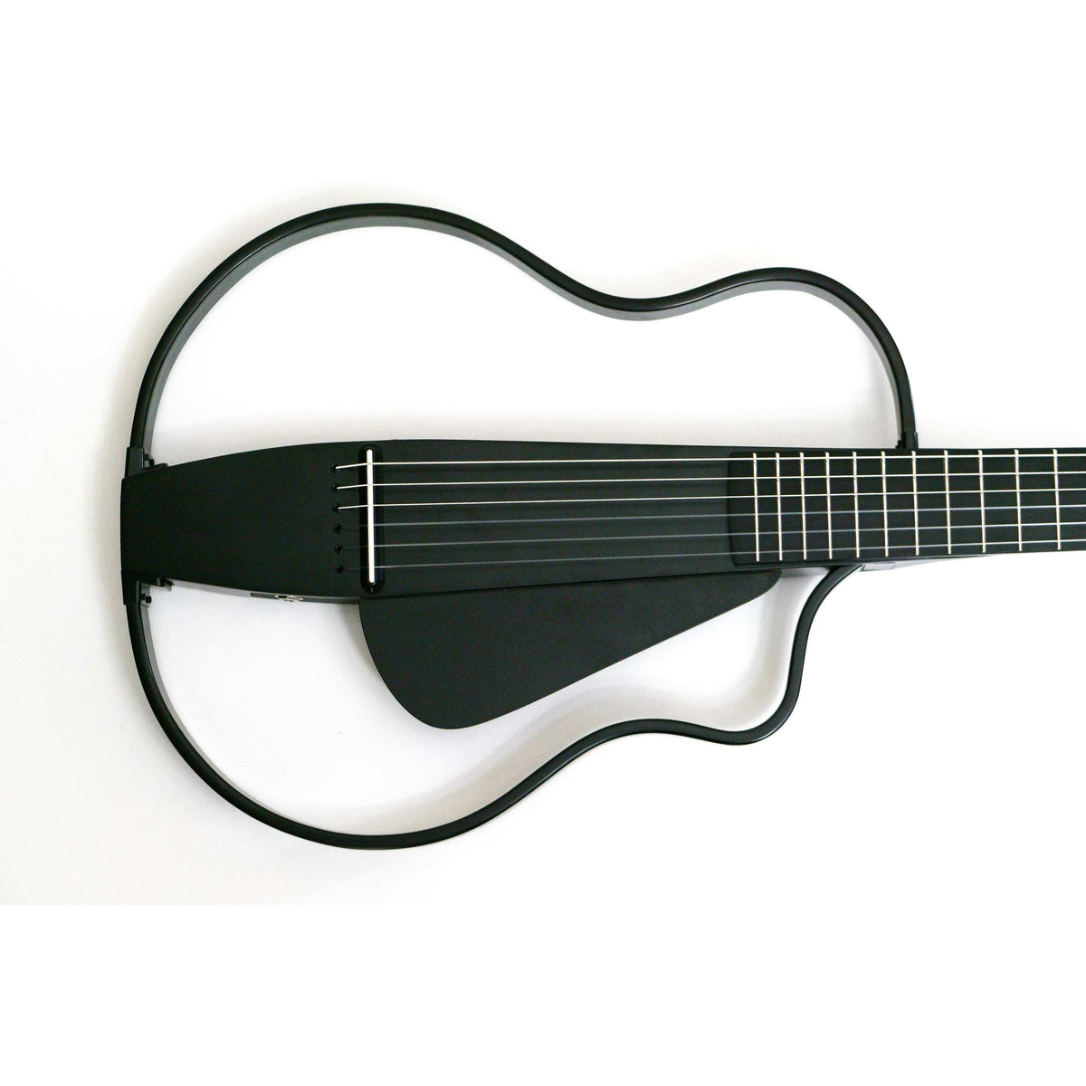 Natasha NBSG bamboo smart silent guitar in black, front view