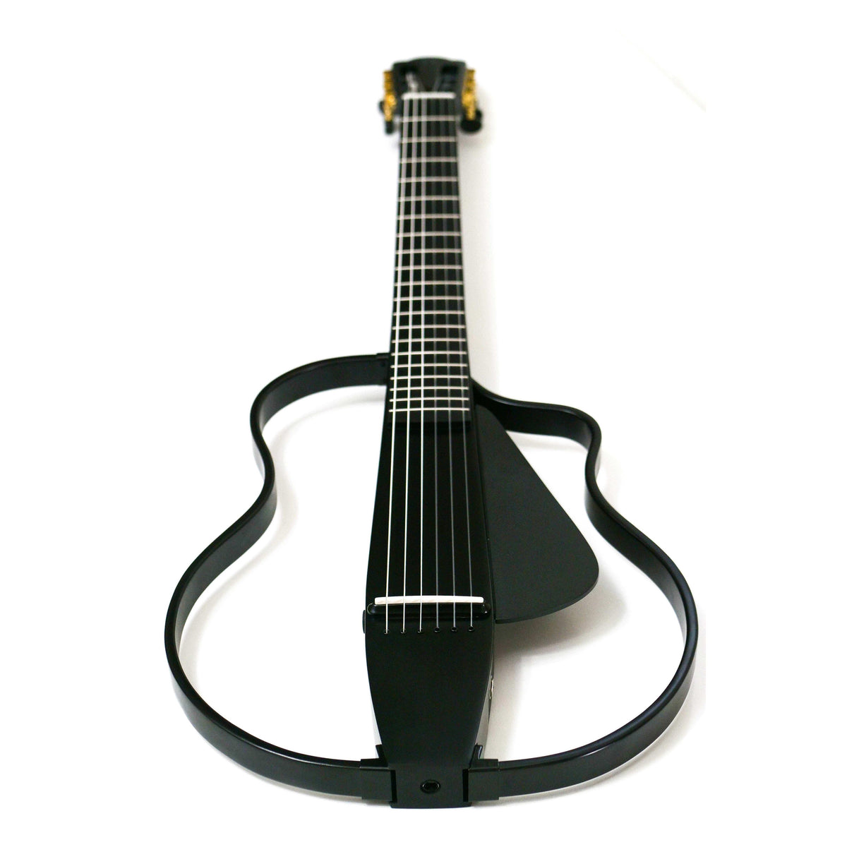 Natasha NBSG smart silent guitar headstock with black Natasha tuners