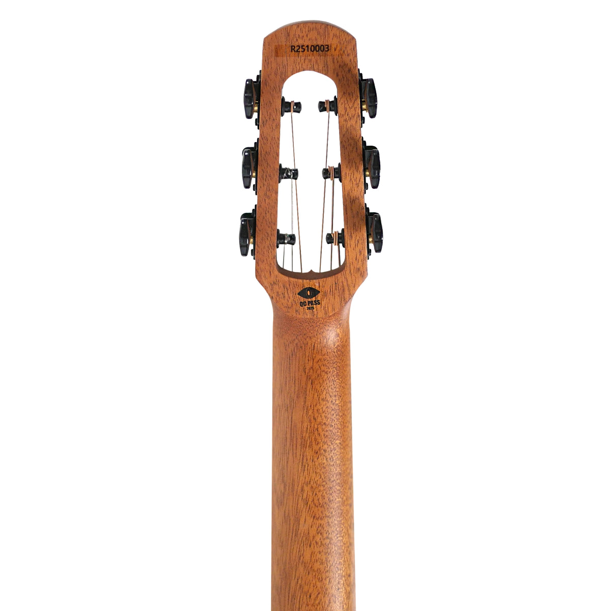 The rear headstock view showcases the mahogany neck and Ning-Hong tuning hardware of the Flight PIXI TSB.