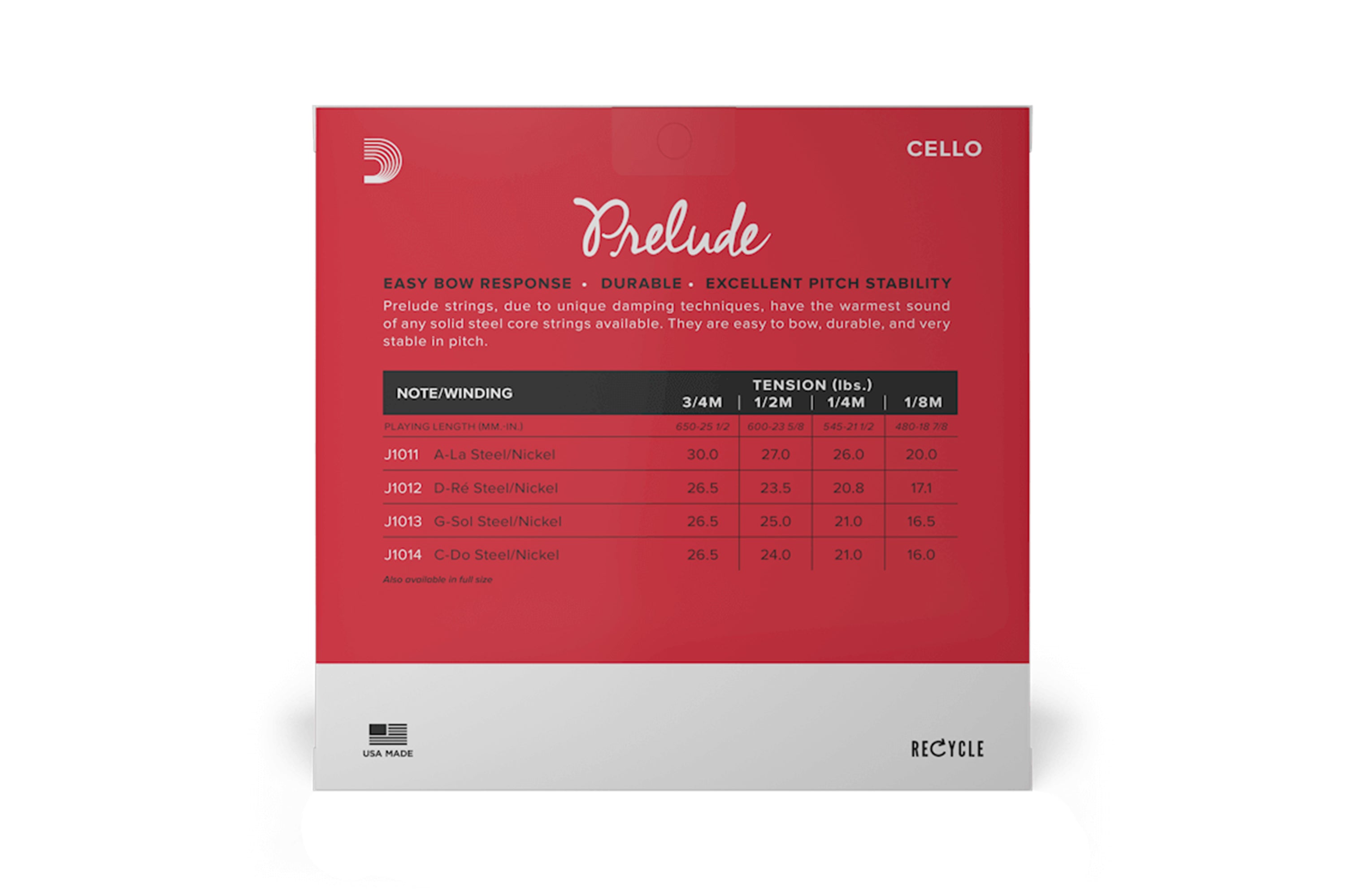 Prelude Cello String Set