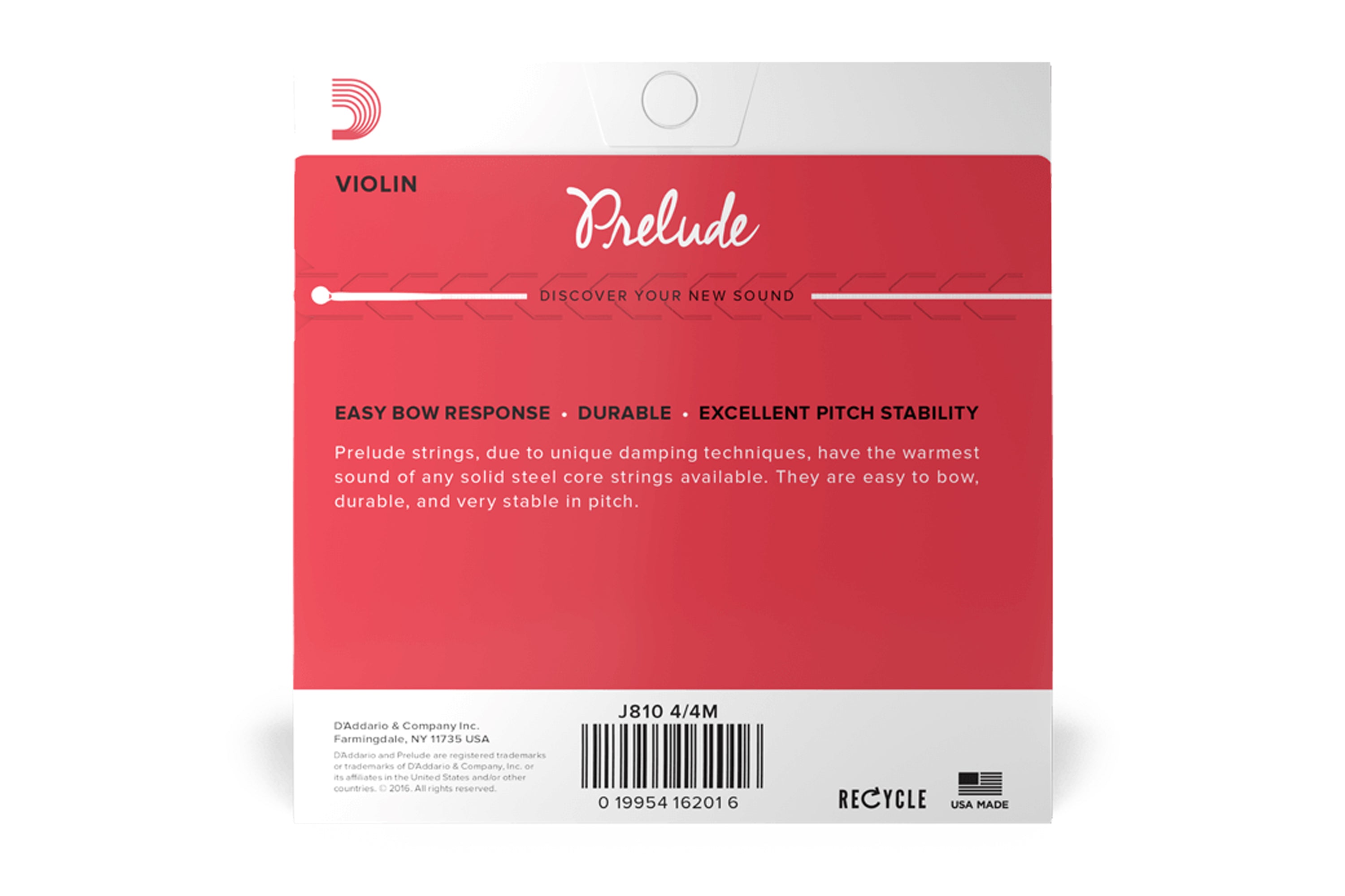 Prelude Violin String Set, 4/4 Scale, Medium Tension