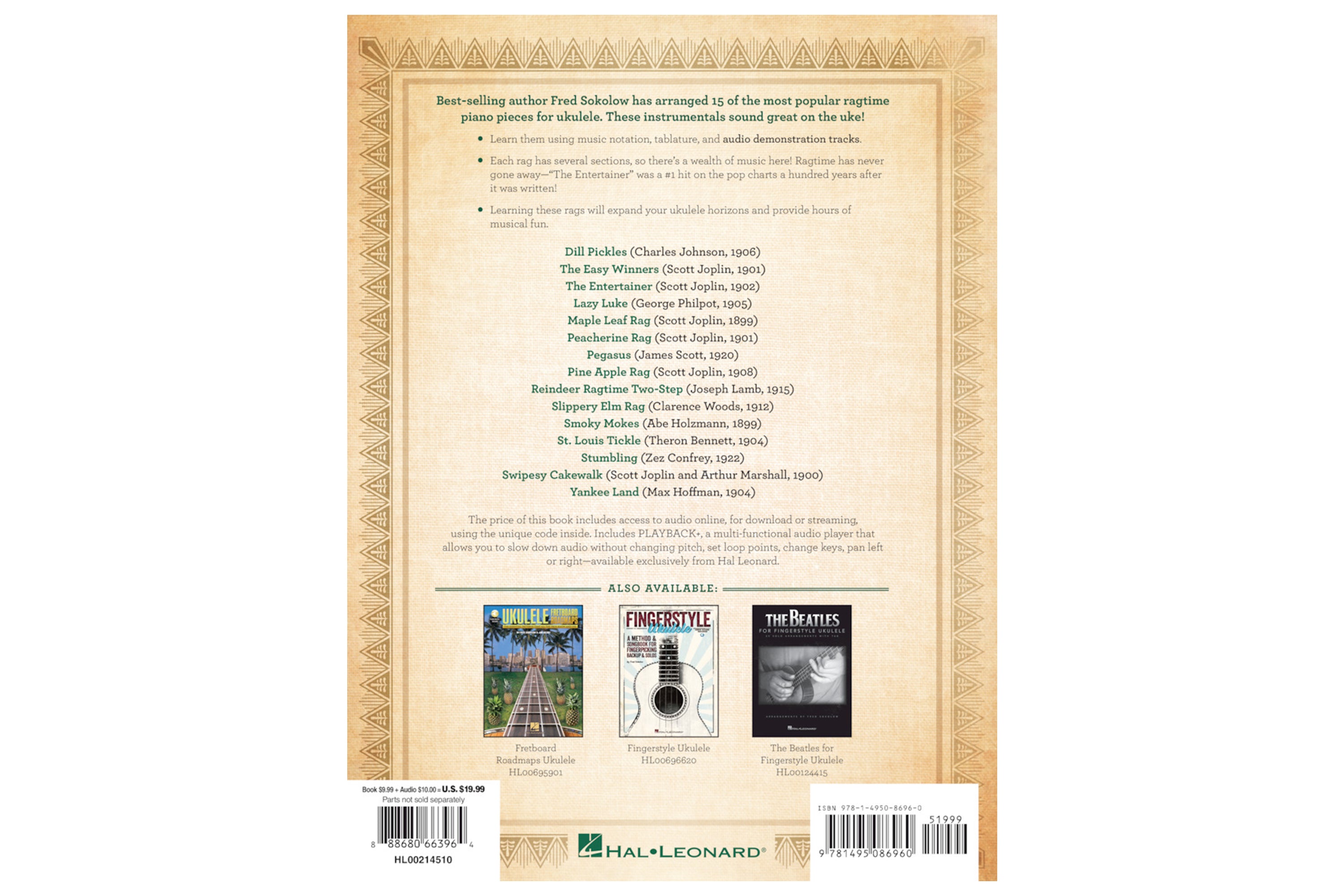 Ragtime Fingerstyle Ukulele 15 Classic Rags Arranged for Solo Ukulele