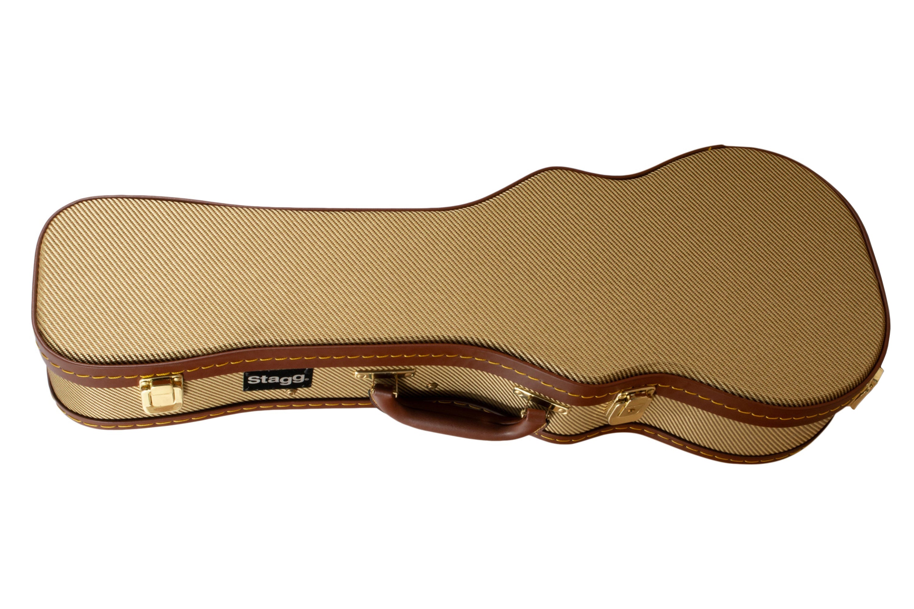 Stagg GCX-UKB GD Vintage Gold Hardshell Ukulele Case - BARITONE