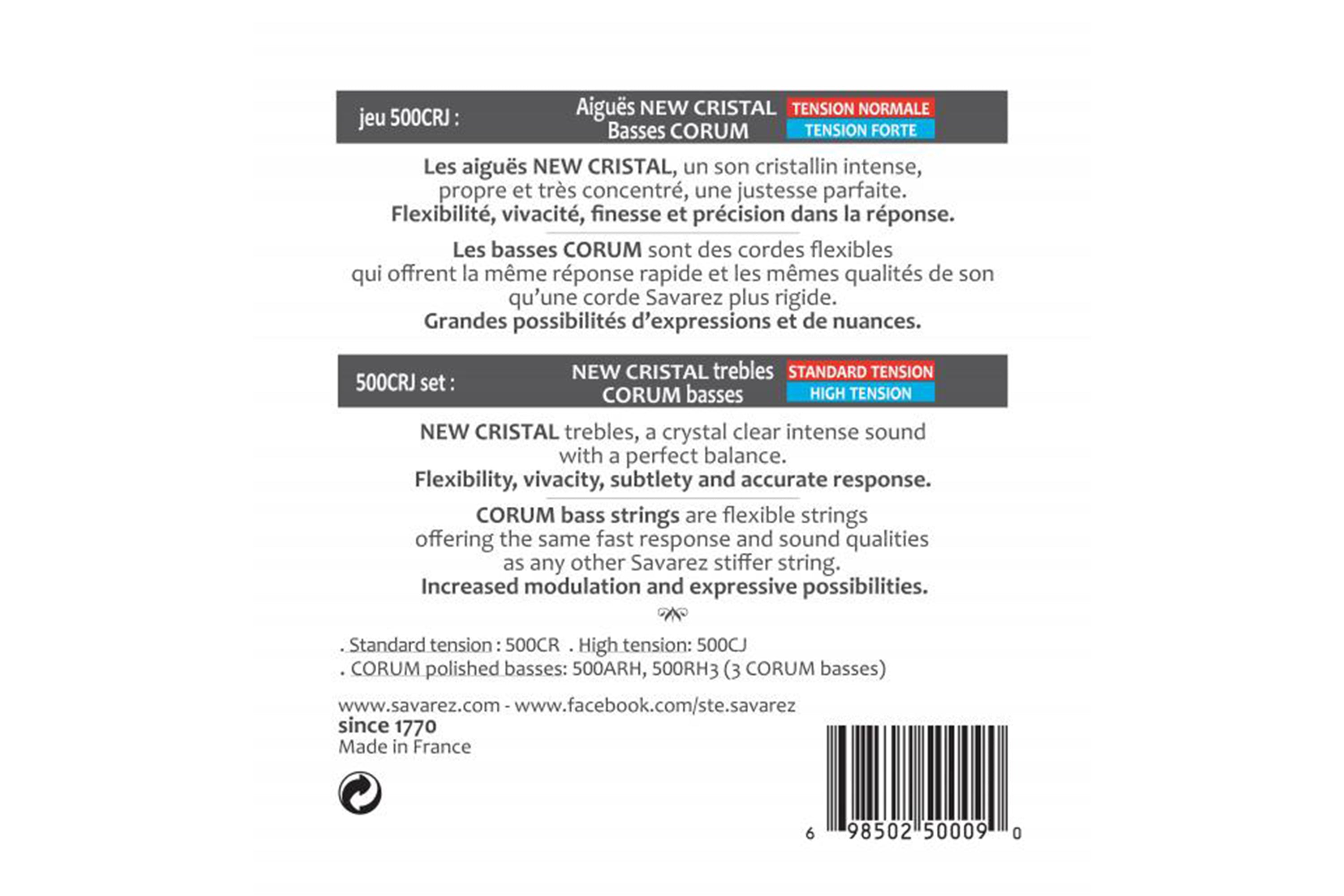 Savarez 500CRJ Classical Guitar Strings