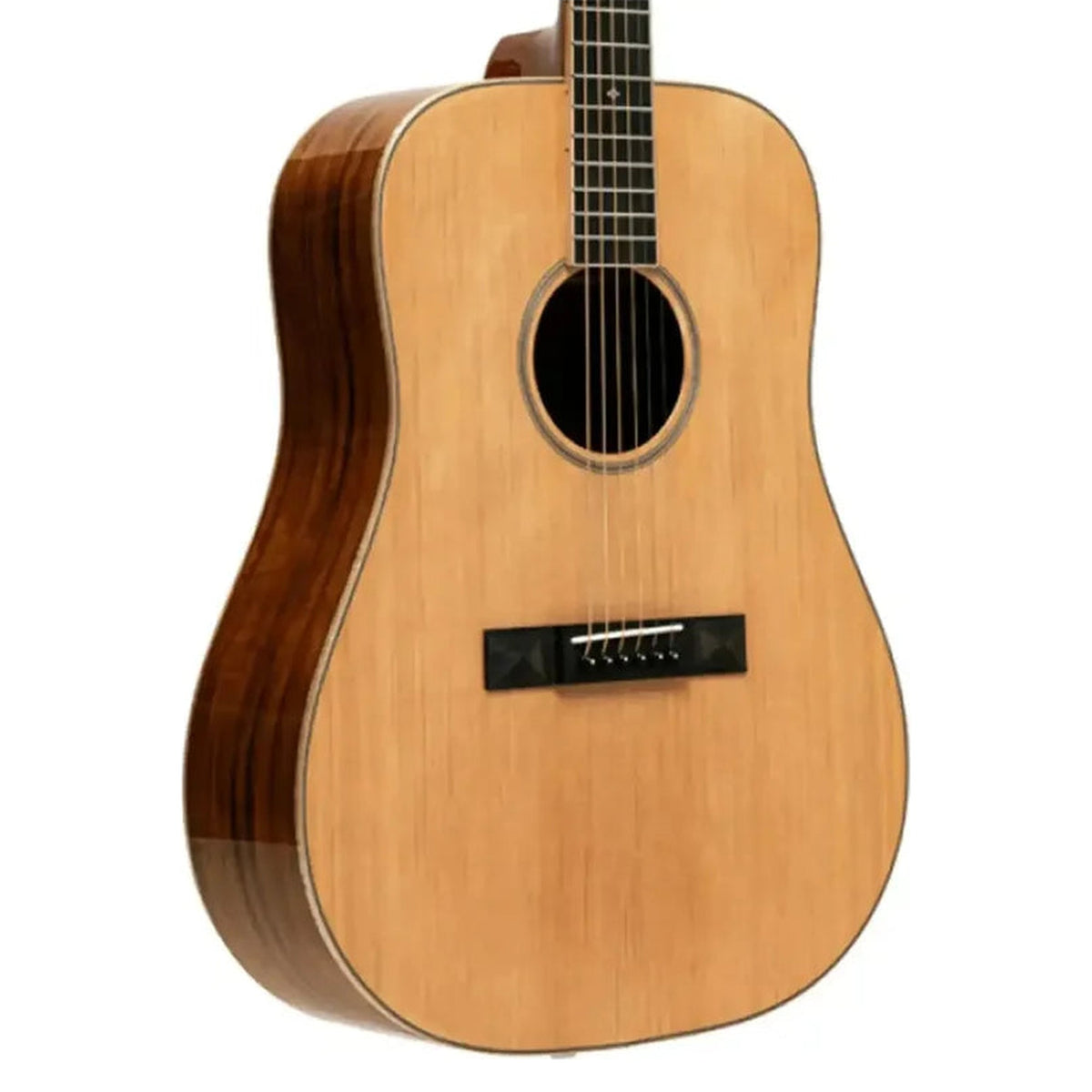 Stagg SA45 D-AC dreadnought acoustic guitar, angled front view