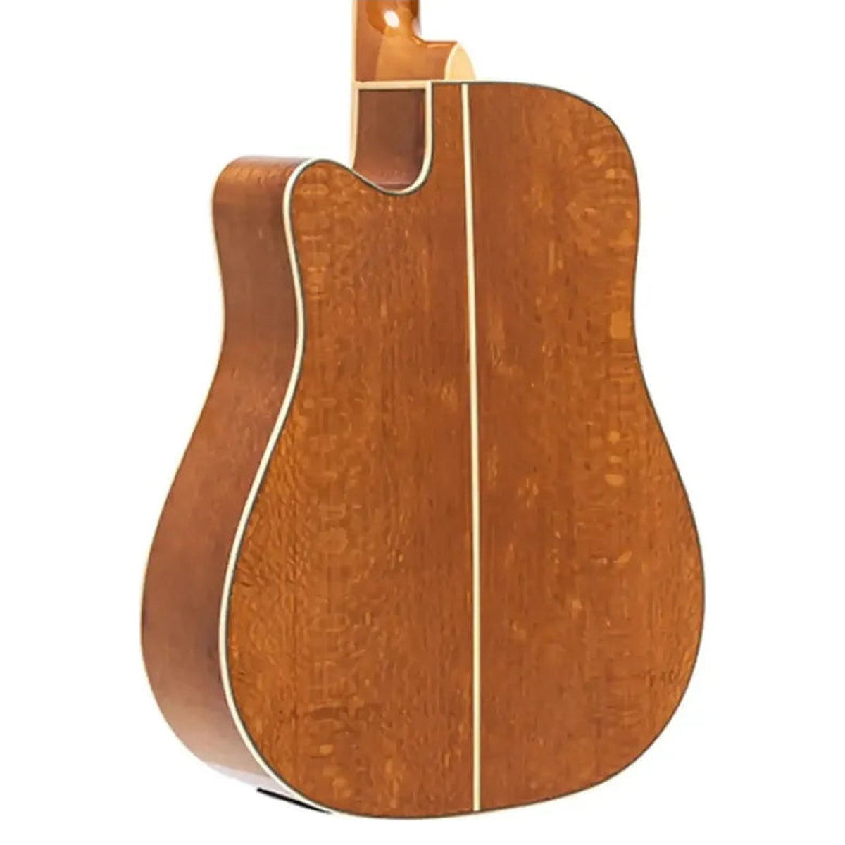 Stagg SA45 DCE-LW cutaway acoustic-electric guitar, angled back view