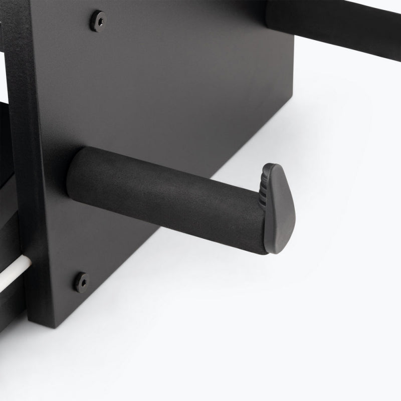 Close-up of the foam-padded guitar hanger arm on the On-Stage GWS5000B