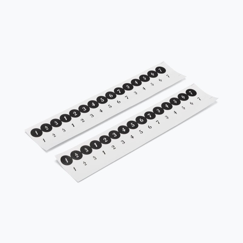 Adhesive key label sheets included with the On-Stage SD5010