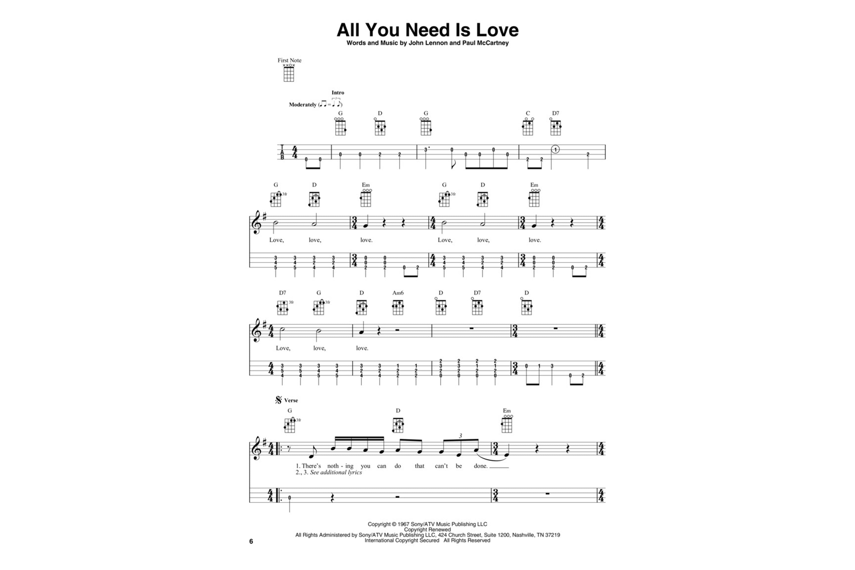 The Beatles for Baritone Ukulele