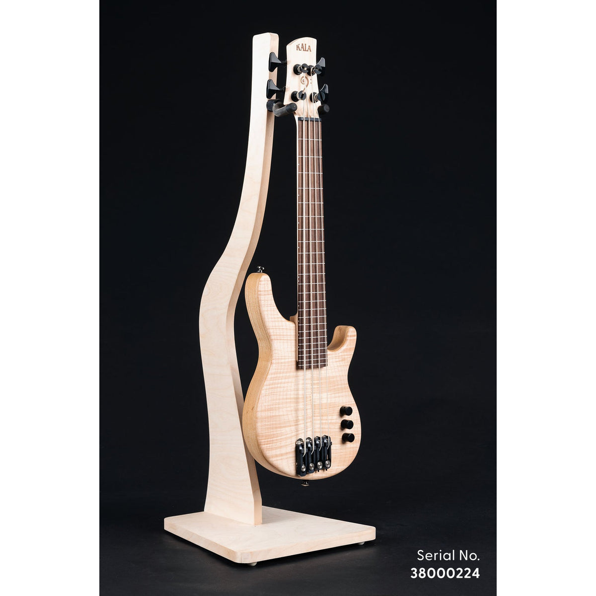Kala UB4-MAP-FL Big Leaf Maple 4-String Fretless California U•BASS, serial 38000224, back view