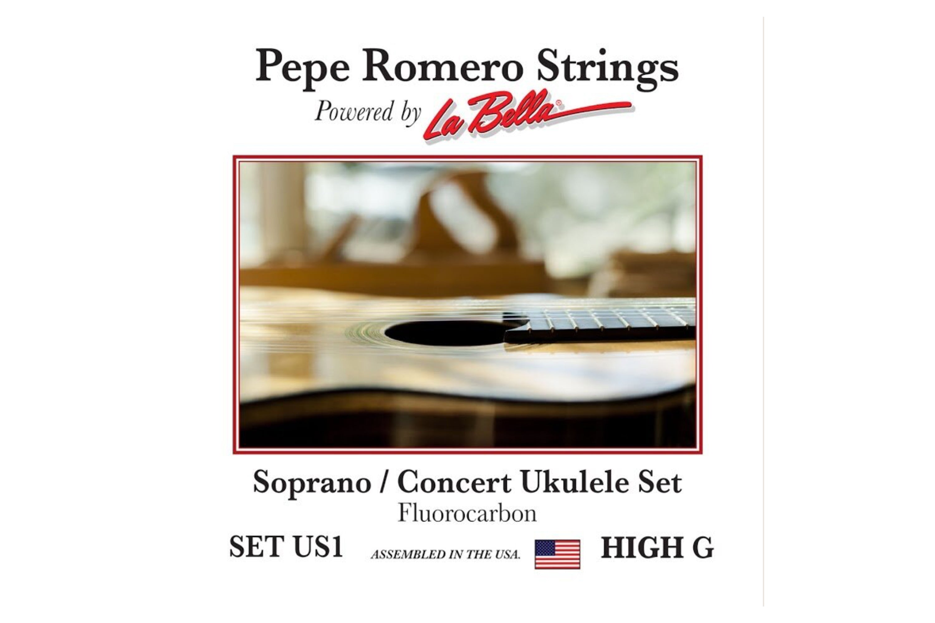 Pepe Romero Strings US1 Soprano/Concert Ukulele High G Set