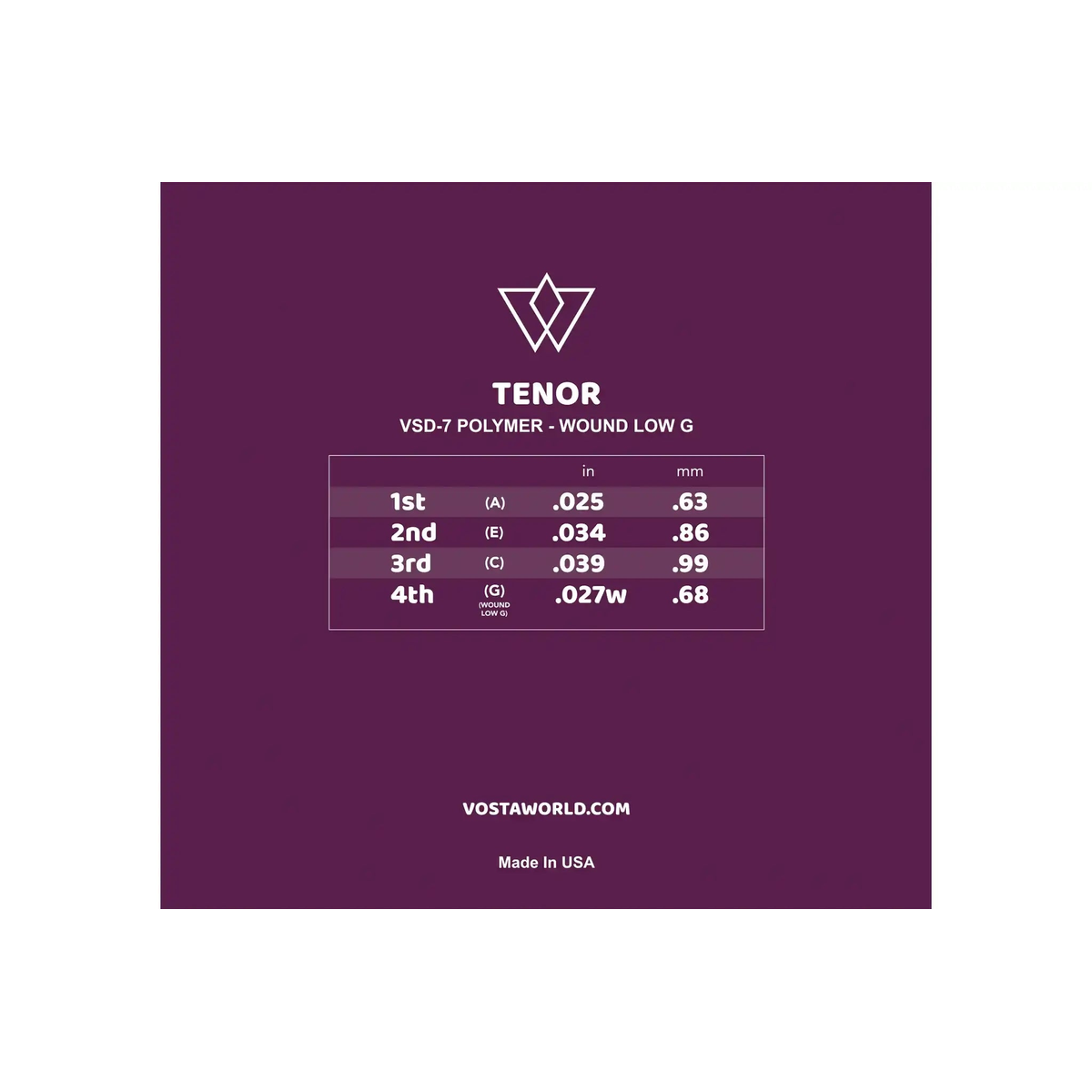 VOSTA_VSD-7-POLYMER_UKULELE_TENOR_WOUND_LOW_G____back | Terry Carter Music Store