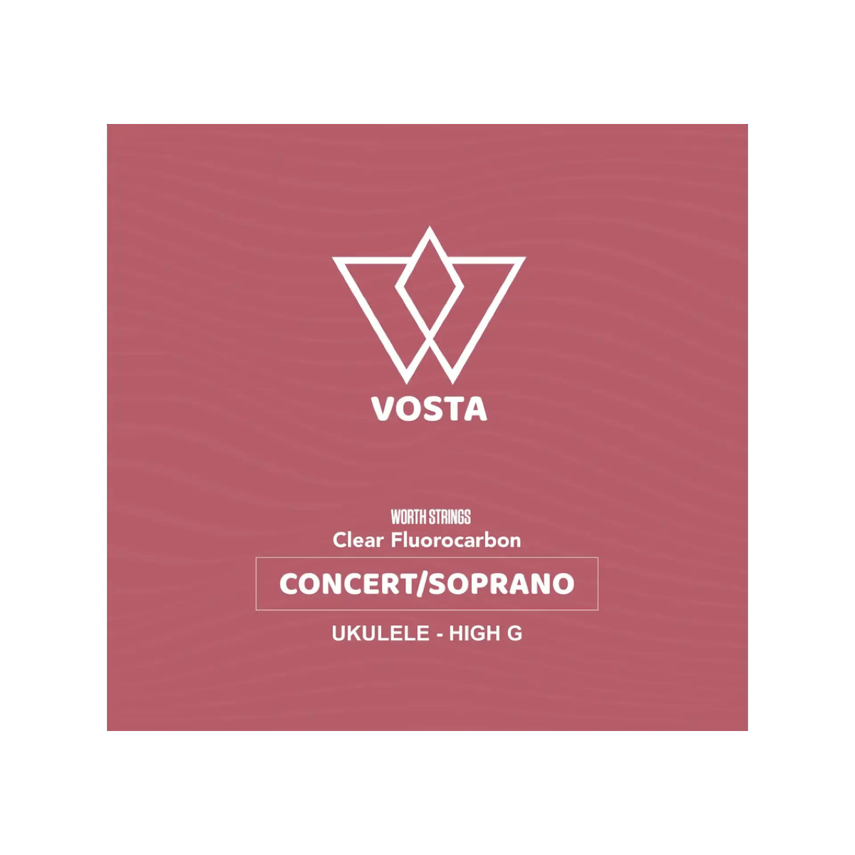 Worth Clear by Vosta fluorocarbon soprano and concert string packet, high G, front of the maroon sleeve