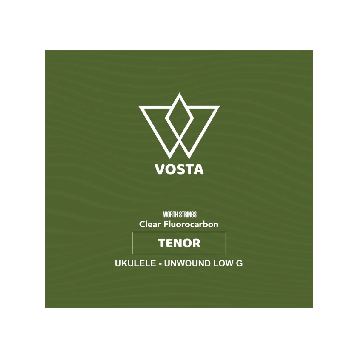Worth Clear by Vosta fluorocarbon tenor string packet, unwound low G, front of the maroon sleeve