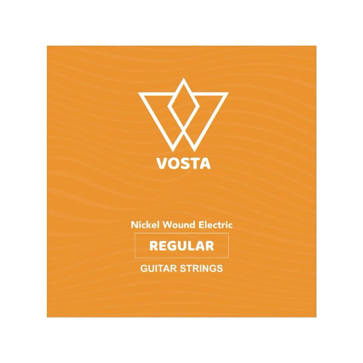 Vosta nickel wound electric guitar string packet, regular gauge, front of the orange sleeve