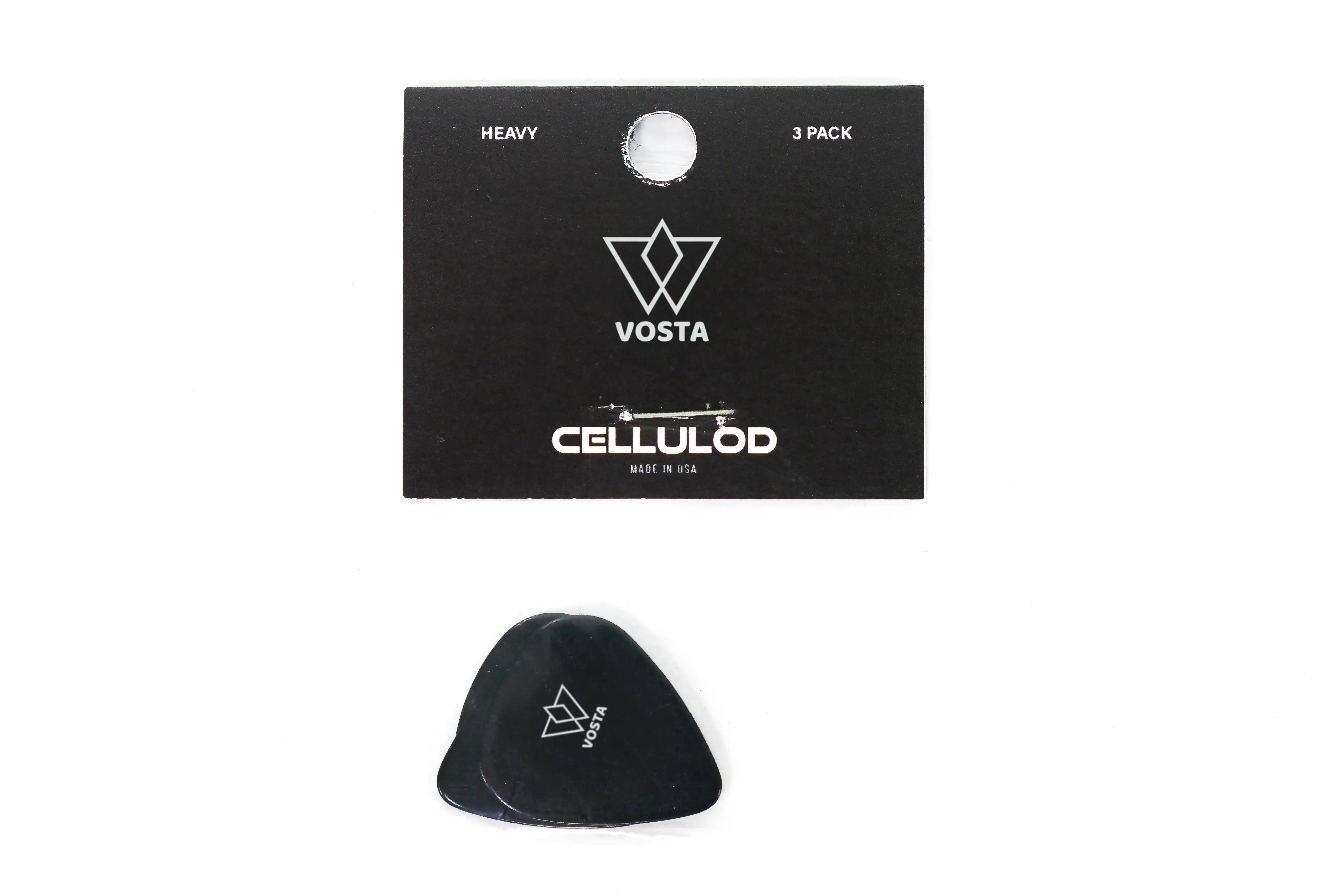 VostaHeavyCelluloidBlackPicks-3Pack | Terry Carter Music Store