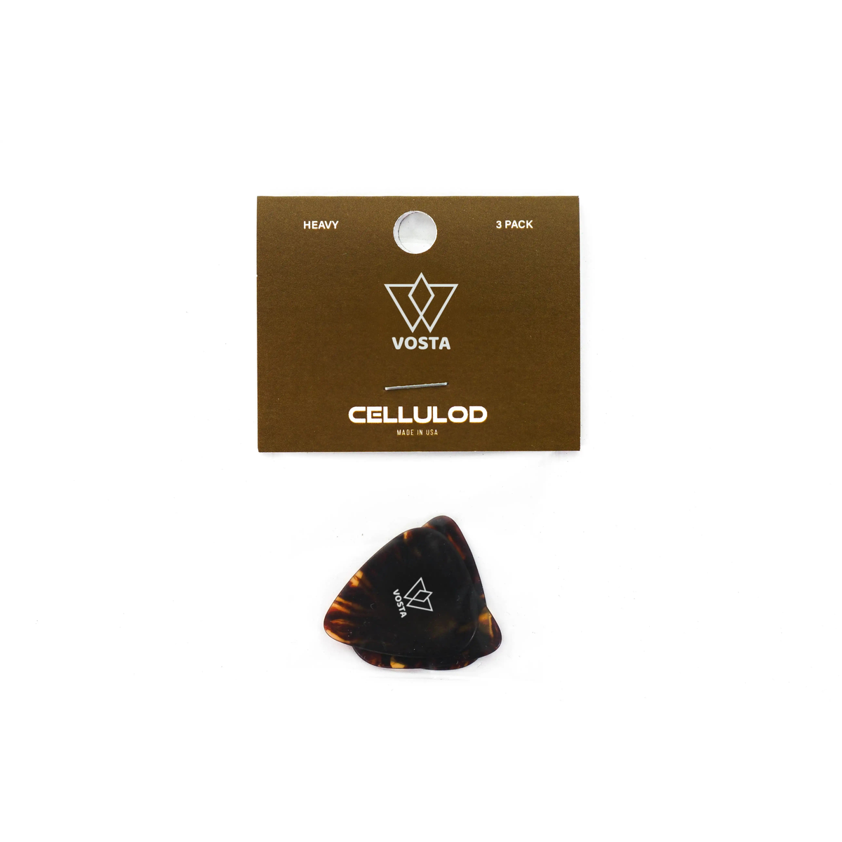 VostaHeavyCelluloidTortoisePicks-3Pack | Terry Carter Music Store