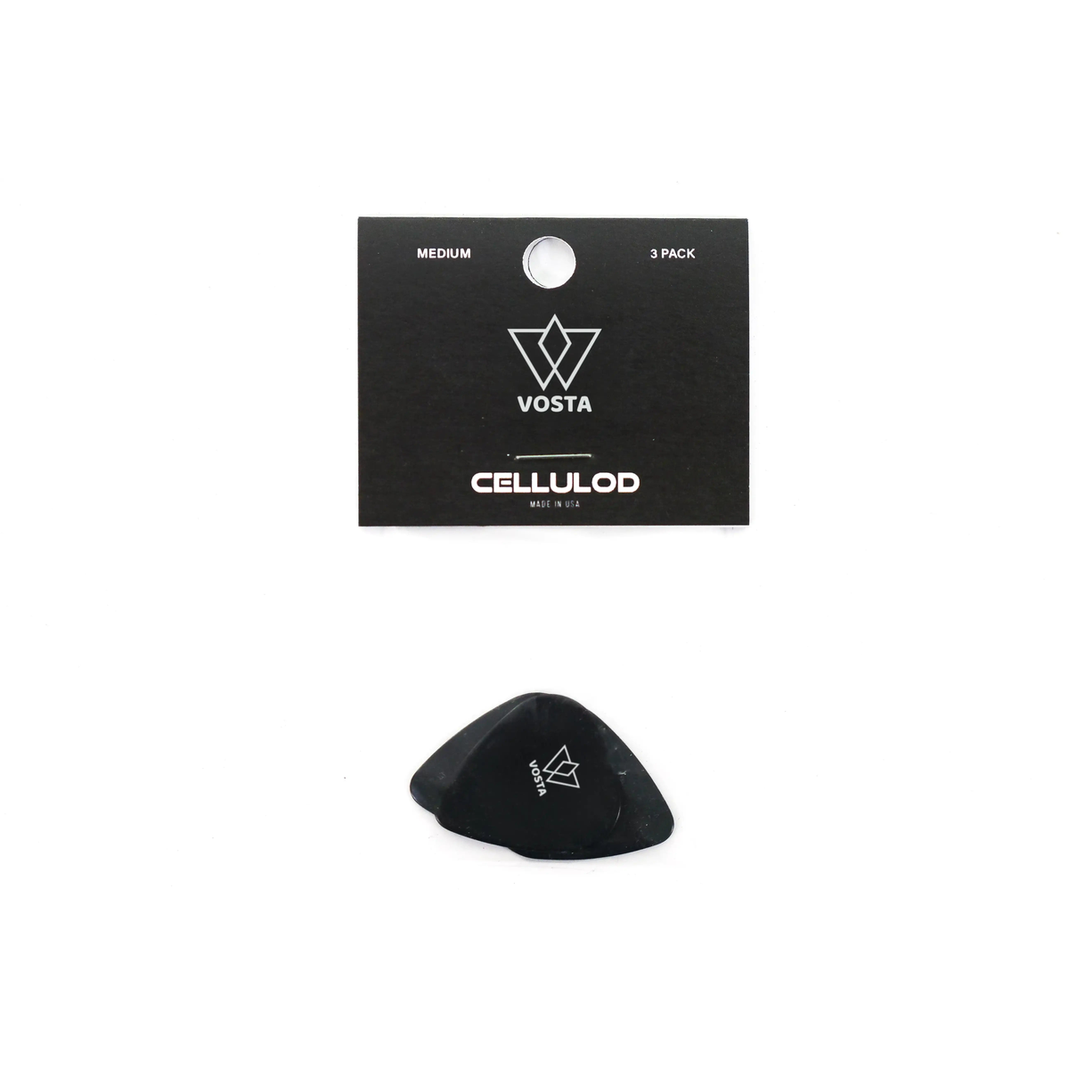 VostaMediumCelluloidBlackPicks-3Pack | Terry Carter Music Store