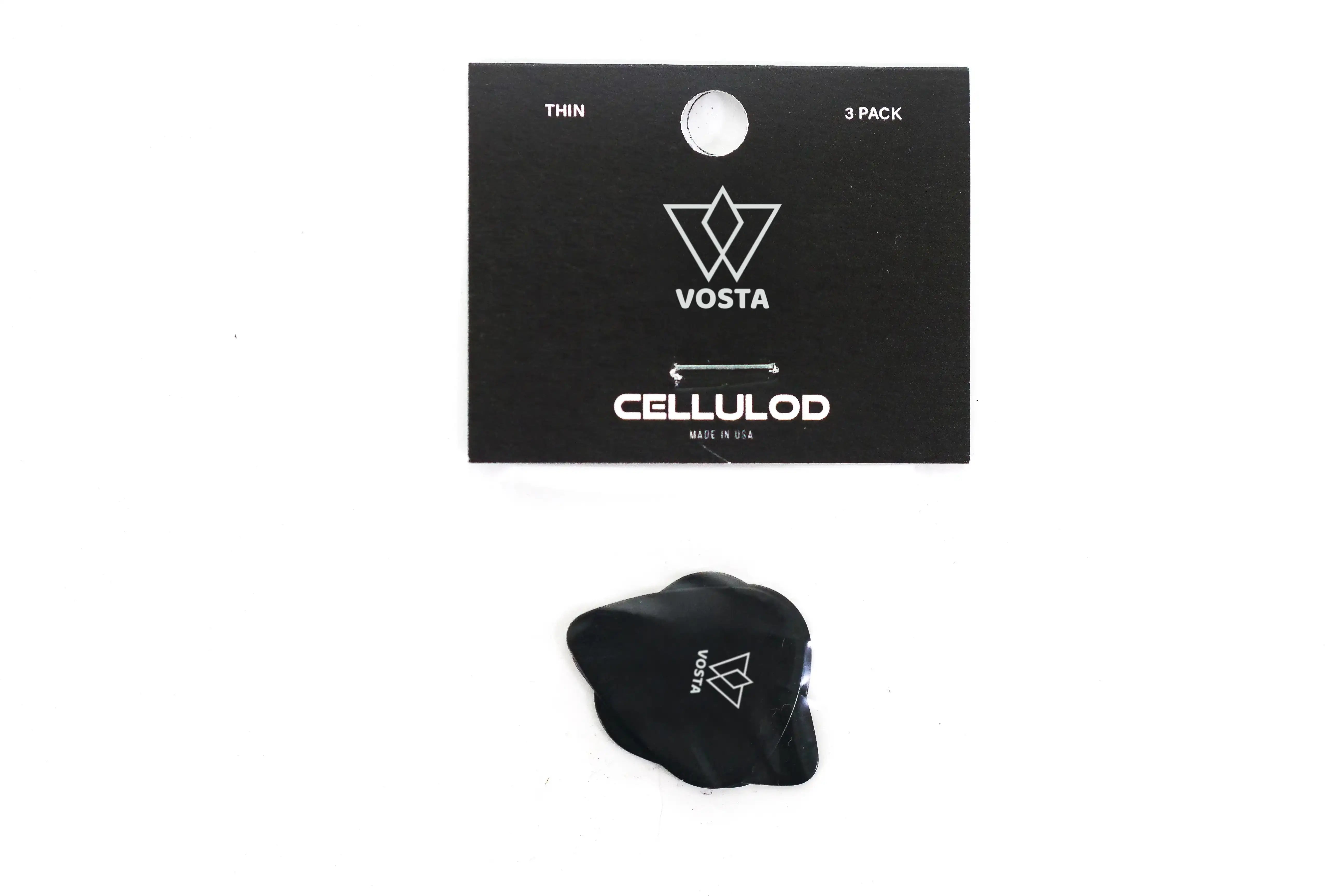VostaThinCelluloidBlackPicks-3Pack | Terry Carter Music Store