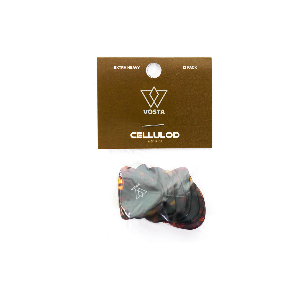 Vosta_Extra_Heavy_Celluloid_Tortoise_Picks_-_12_Pack | Terry Carter Music Store