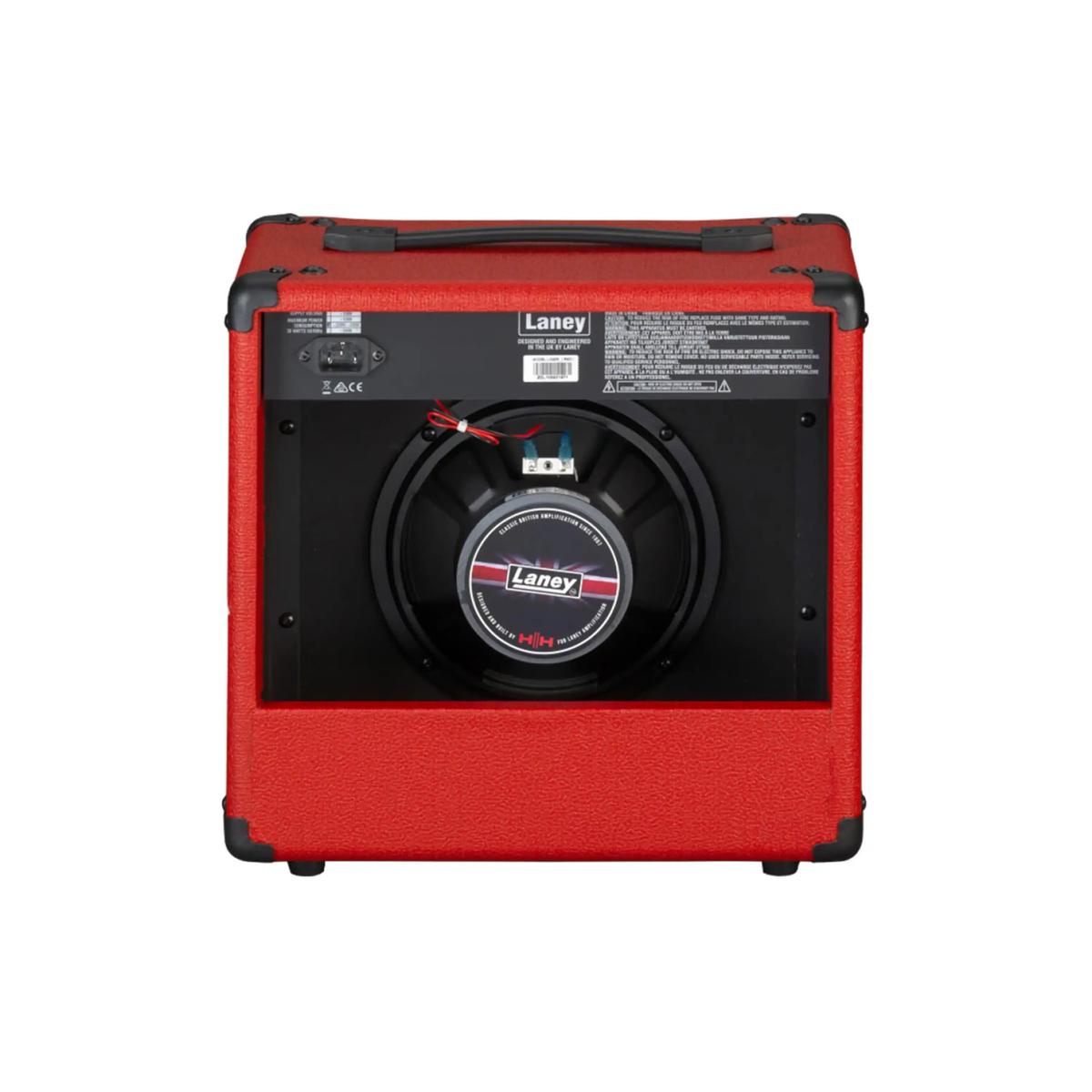 Laney LX20R-RED 20W combo amp, back showing the speaker