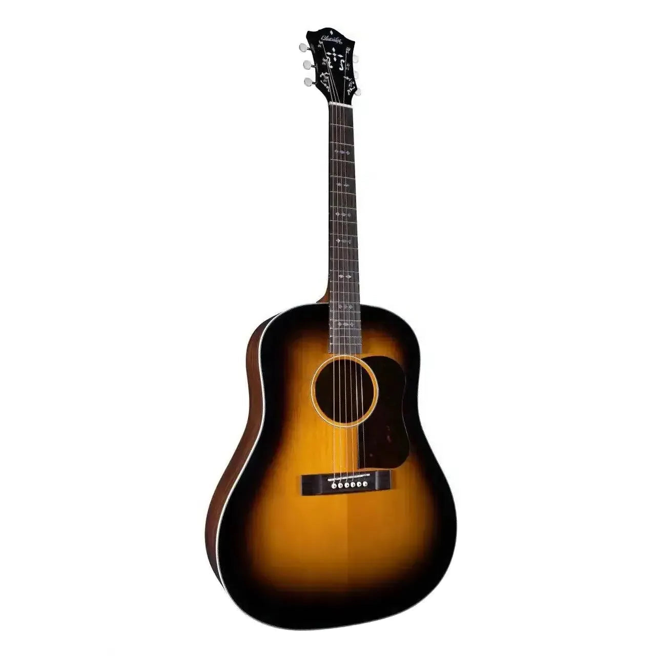 Blueridge BG-60E acoustic-electric dreadnought guitar with vintage sunburst finish.