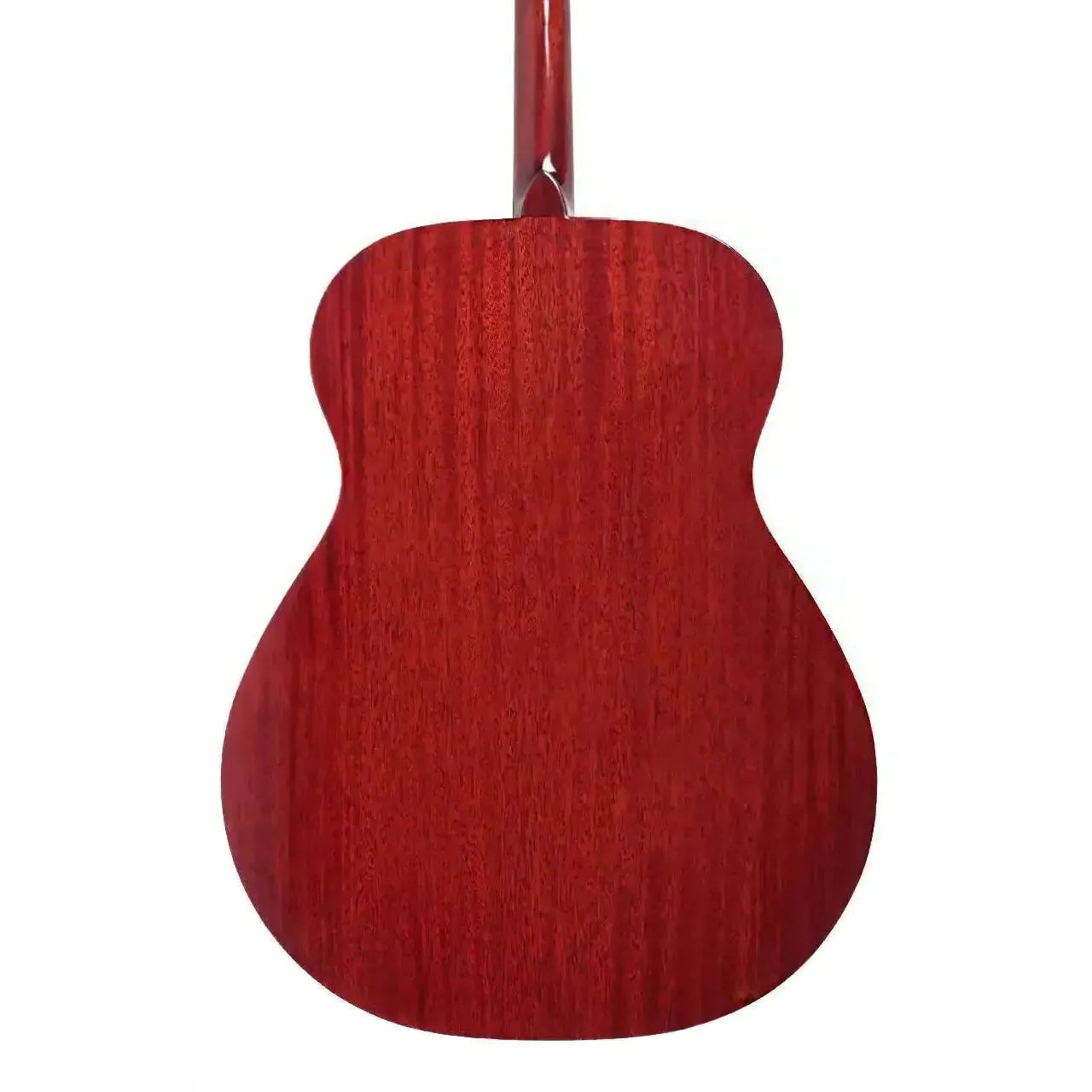 Back of a Blueridge BR-140MT Historic Craftsman Tenor Acoustic Guitar, showing its solid mahogany wood grain.