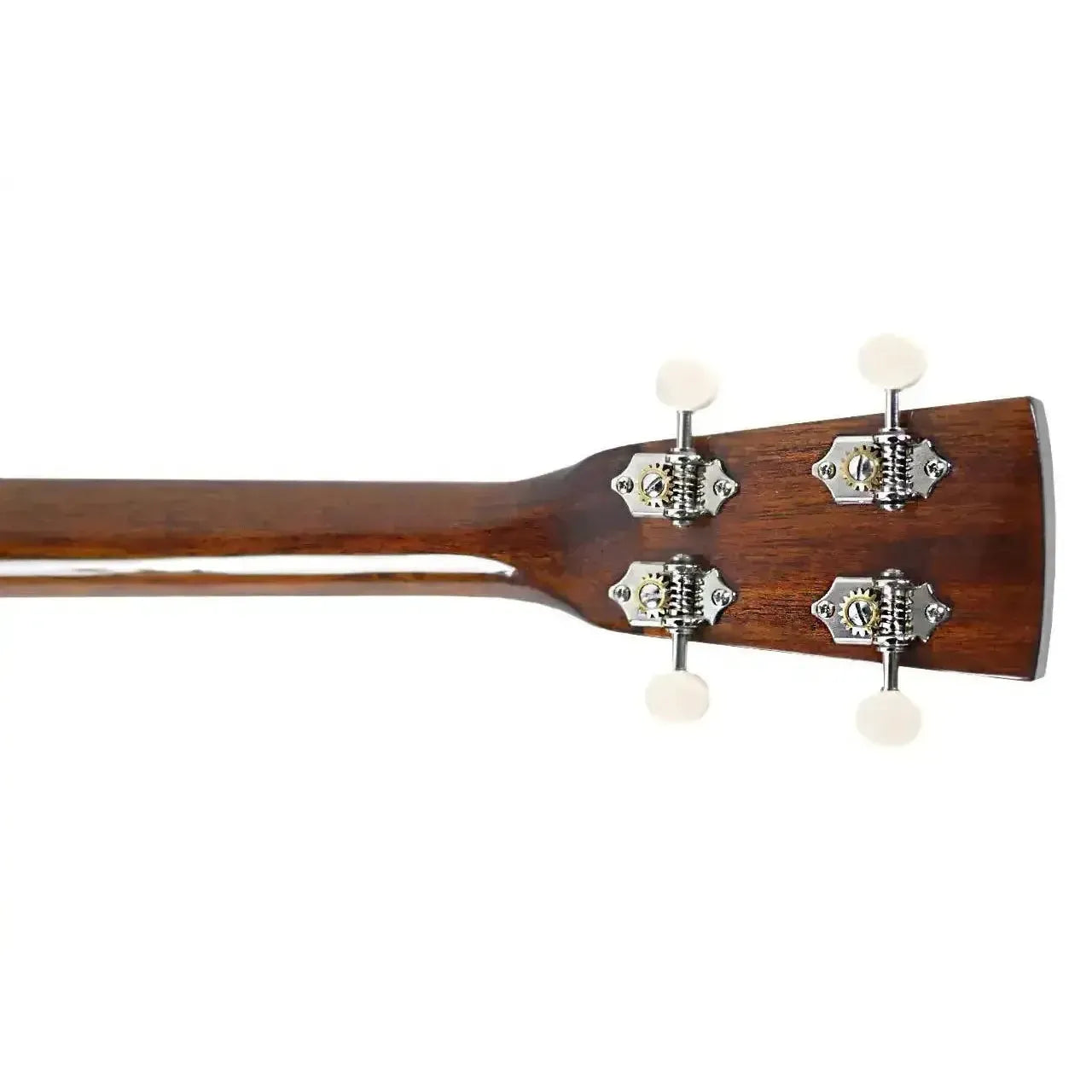 Blueridge BR-140T Tenor Acoustic Guitar headstock and neck, showing nickel-plated tuners.
