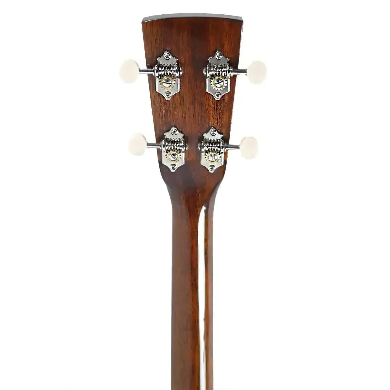 Blueridge BR-140T Tenor Acoustic Guitar headstock and neck, showing nickel-plated tuners.