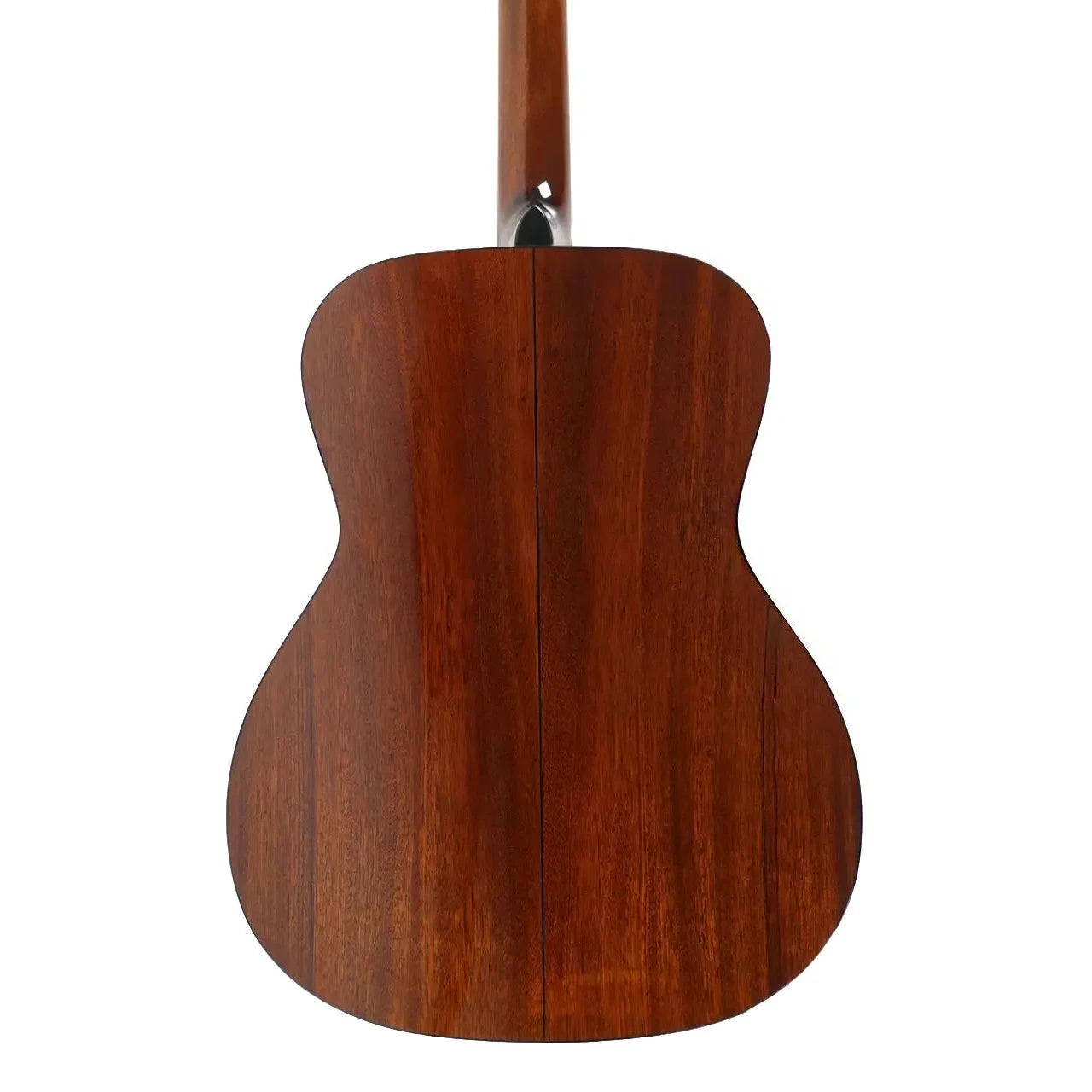 Blueridge BR-143 Historic Series 000 acoustic guitar, showing its solid mahogany back and neck.
