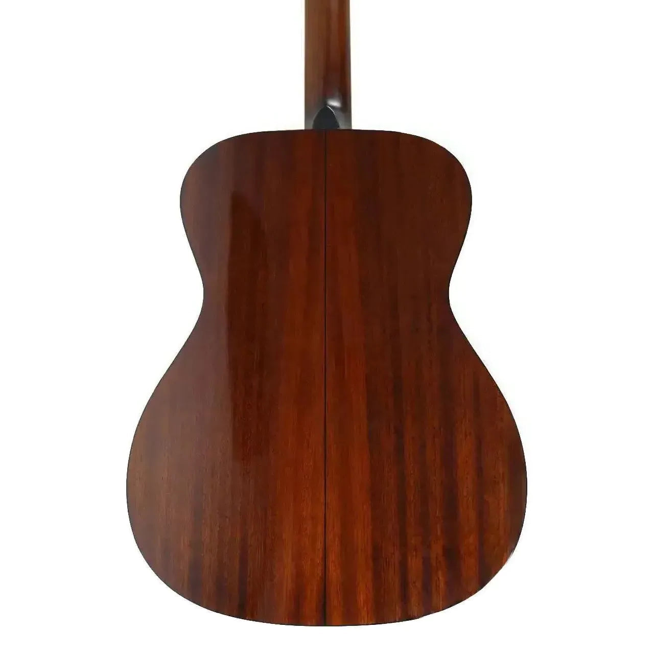 Blueridge BR-143AS 000 acoustic guitar back, showcasing its rich, dark mahogany wood grain.