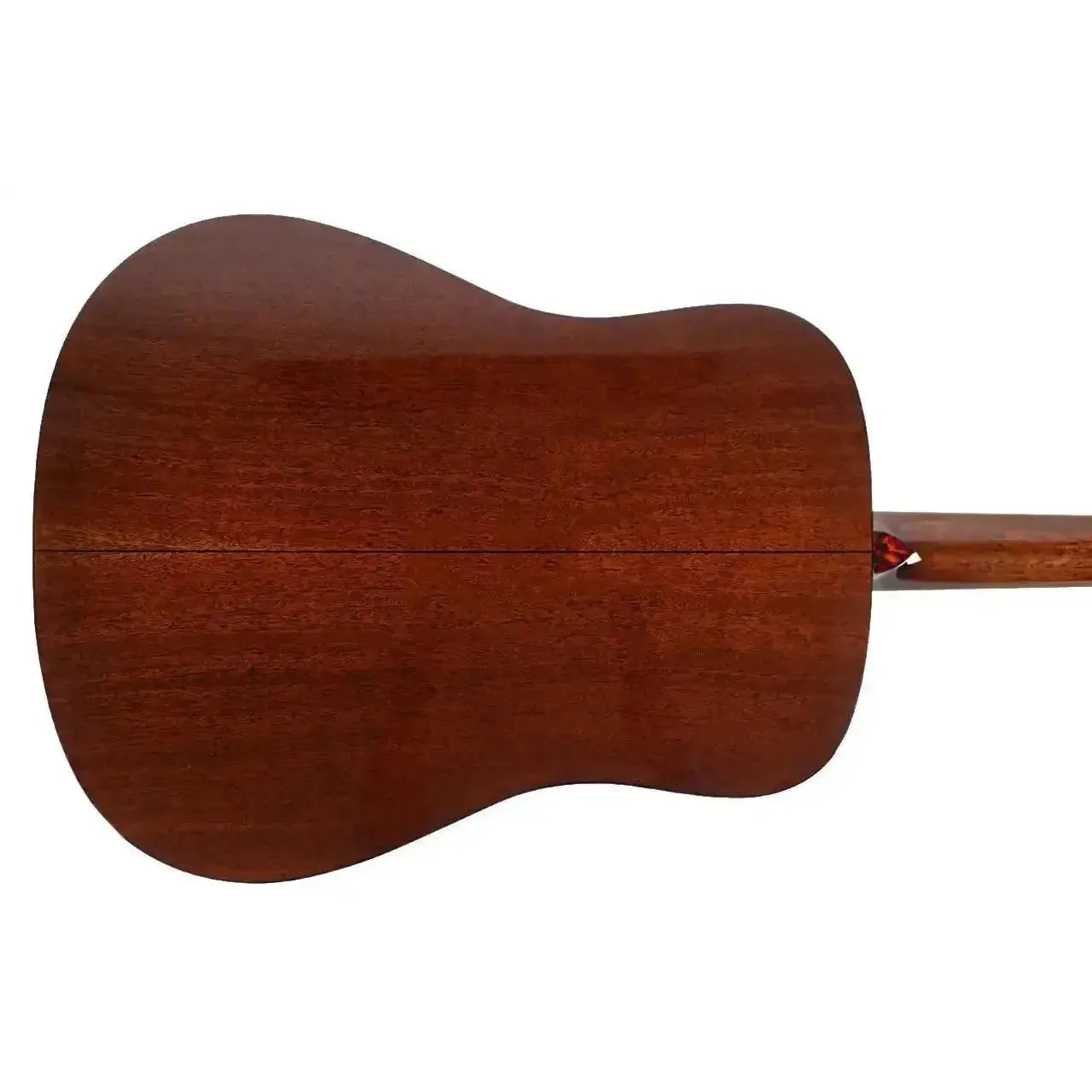 Back of a Blueridge BR-240 LTD 50th Anniversary dreadnought guitar, showing solid South American mahogany.