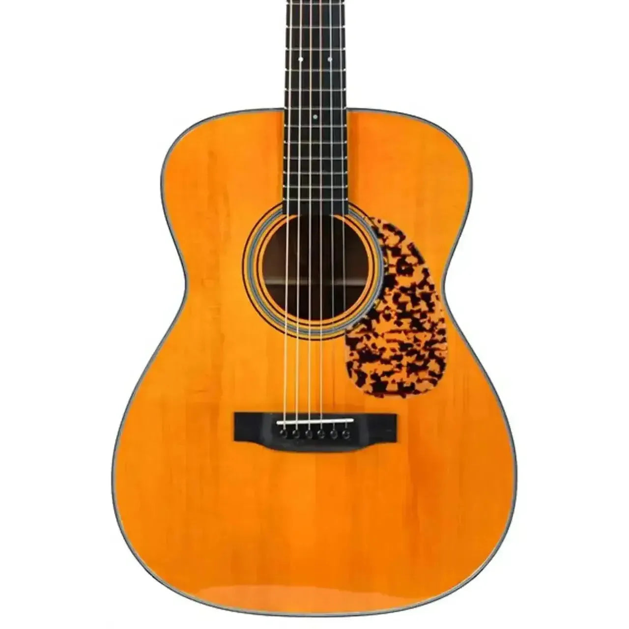 Blueridge BR-243E 000 acoustic-electric guitar with a vintage sunburst finish and tortoiseshell pickguard.