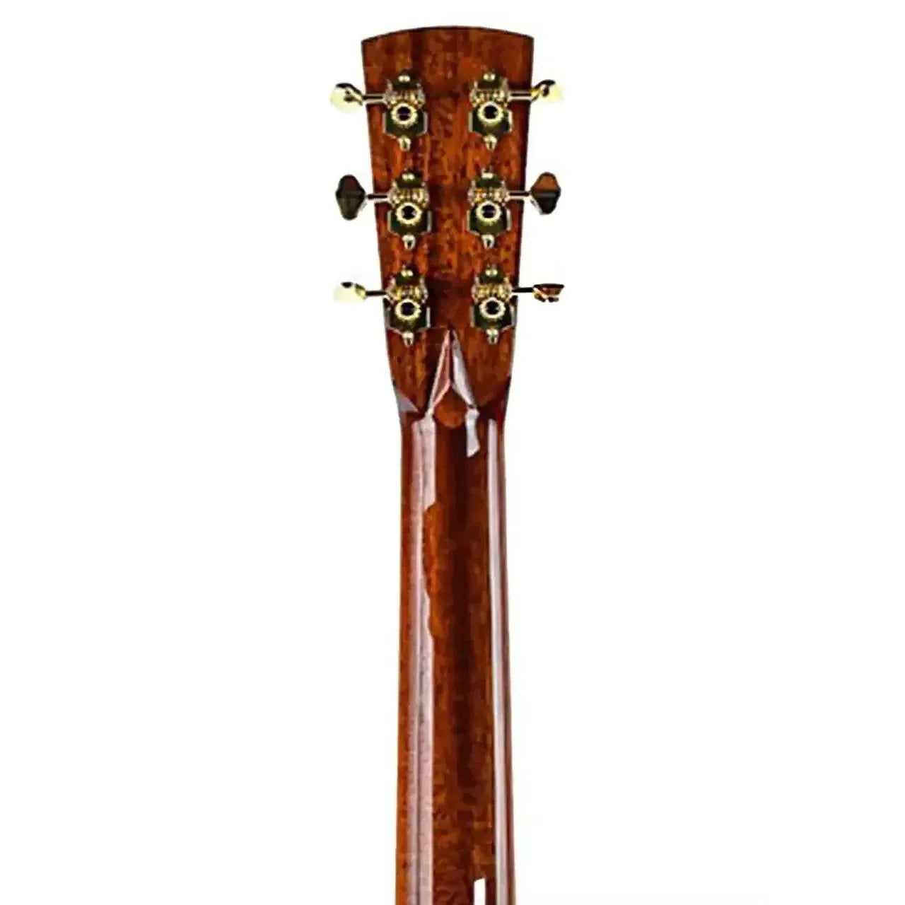 Blueridge BR-280E acoustic-electric guitar neck and headstock with gold tuners.