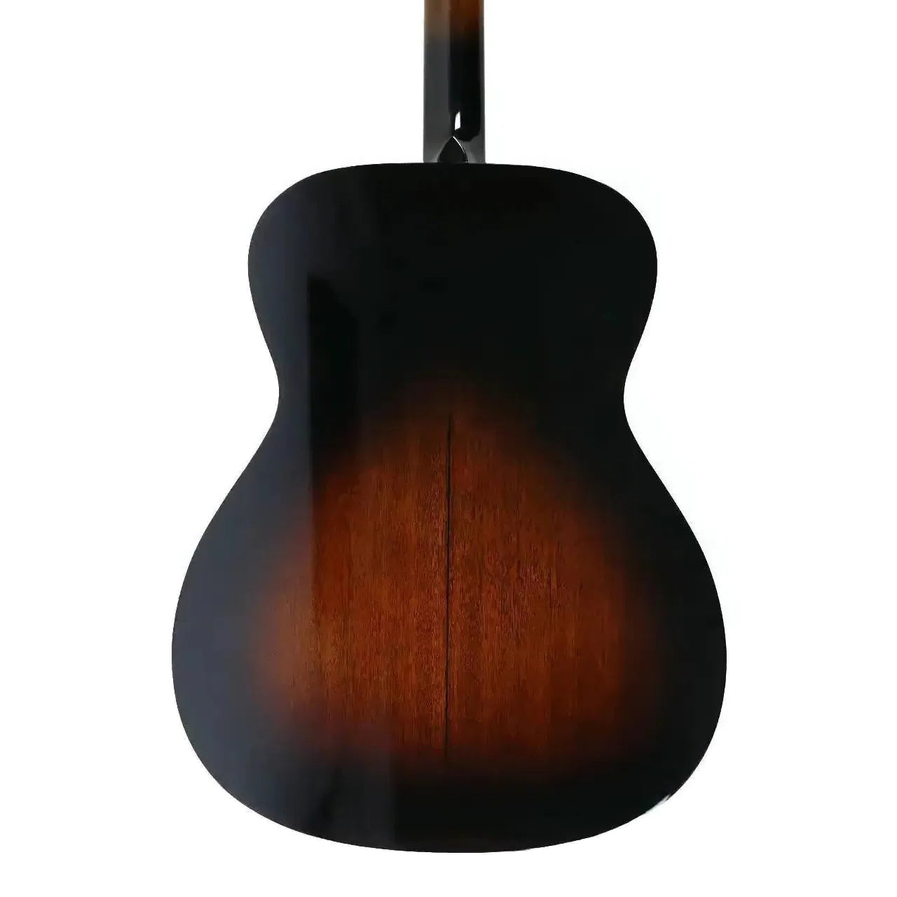Blueridge BR-343E 000 acoustic-electric guitar back, showing two-color sunburst mahogany finish.