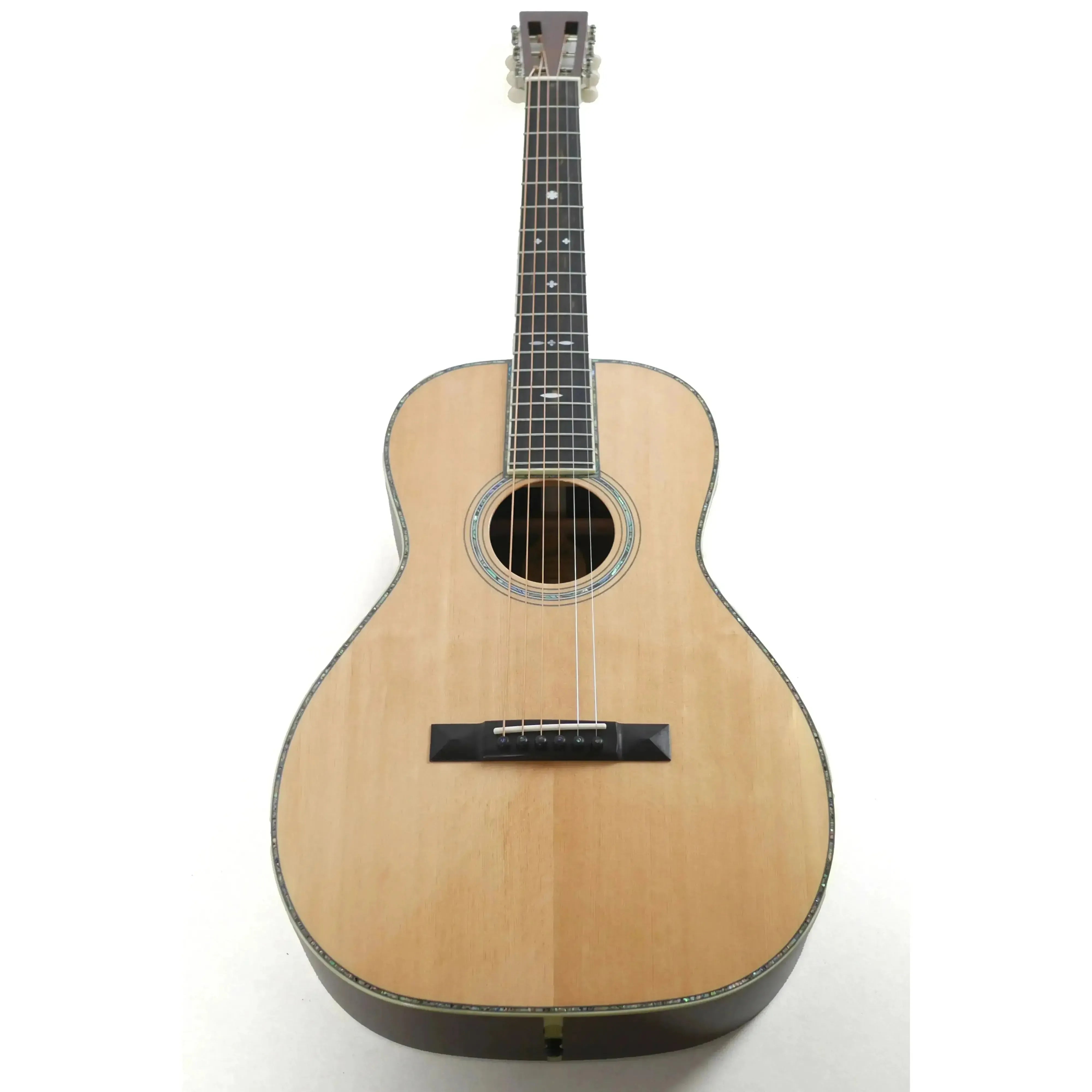 Blueridge BR-371E Historic Series acoustic-electric parlor guitar with natural high-gloss finish and abalone detailing.
