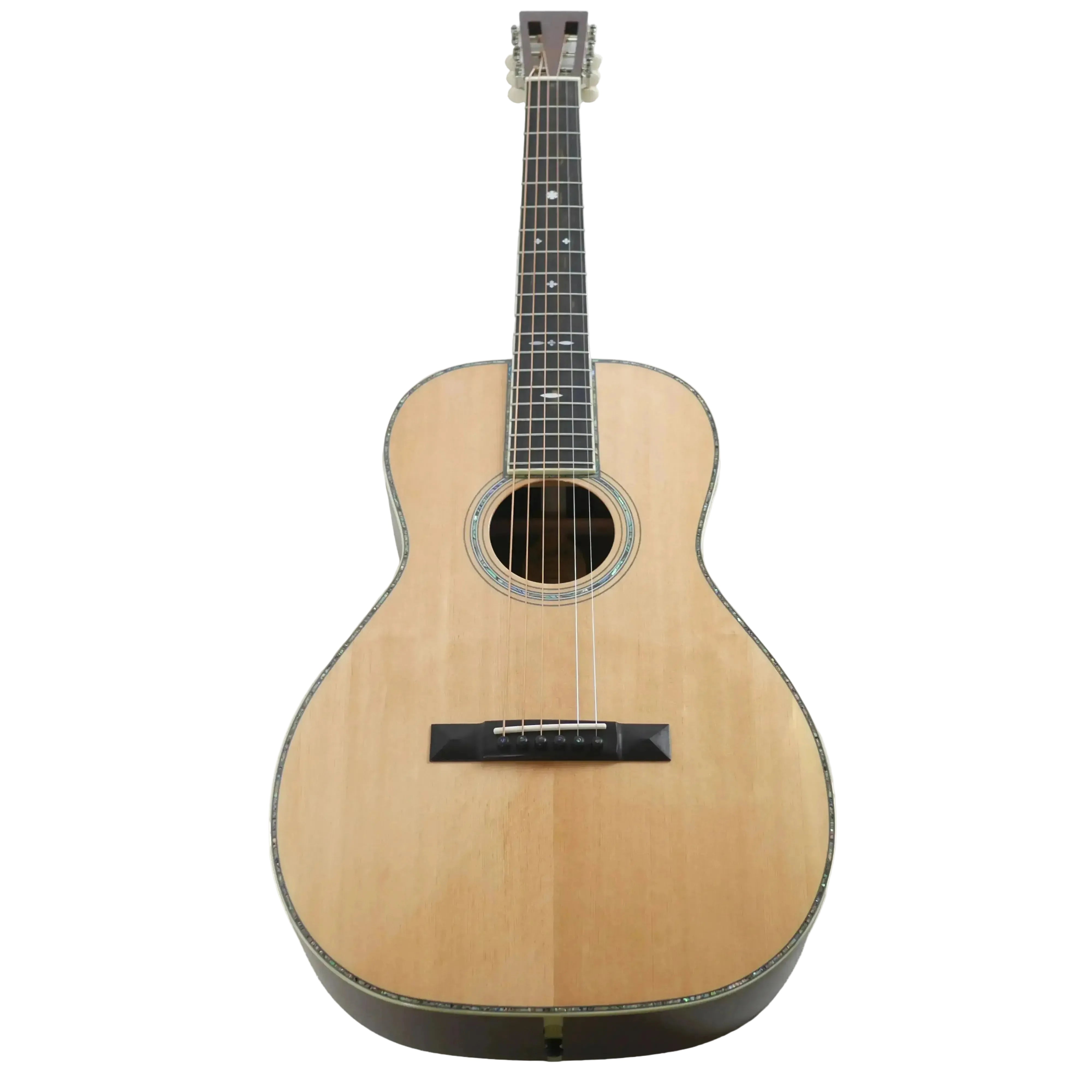 Blueridge BR-371E Historic Series acoustic-electric parlor guitar with natural high-gloss finish and abalone detailing.