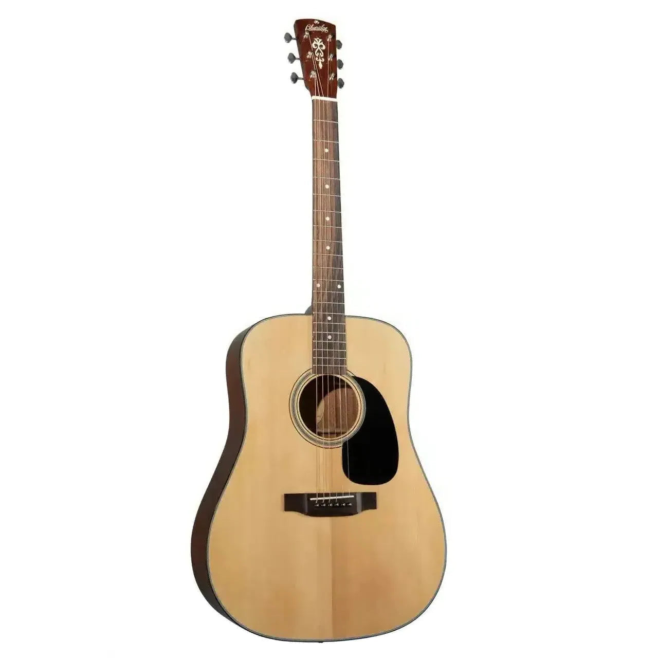 Blueridge BR-40E acoustic-electric dreadnought guitar with natural high-gloss finish and black pickguard.