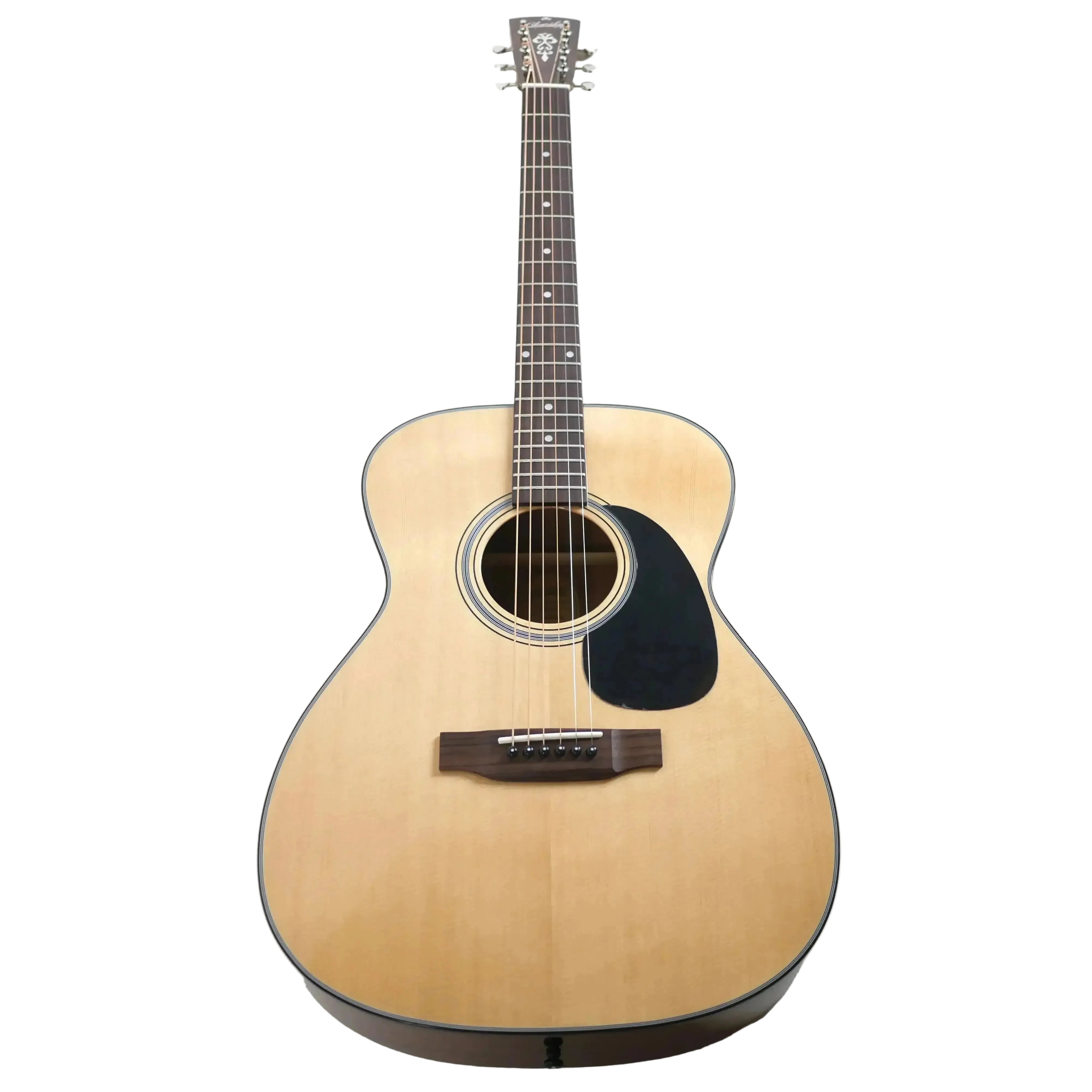Blueridge BR-43 000 acoustic guitar with natural high-gloss finish, black pickguard, and rosewood fretboard.