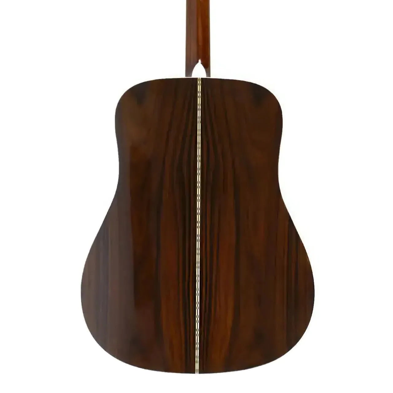 Blueridge BR-60E dreadnought acoustic-electric guitar back, dark Santos rosewood with natural high-gloss finish.