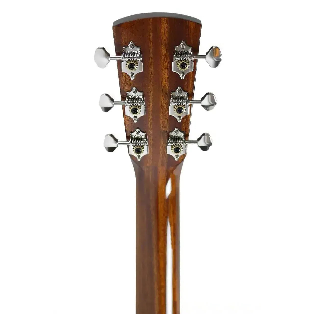 Blueridge BR-60E acoustic-electric guitar headstock with six chrome tuners on a mahogany neck.