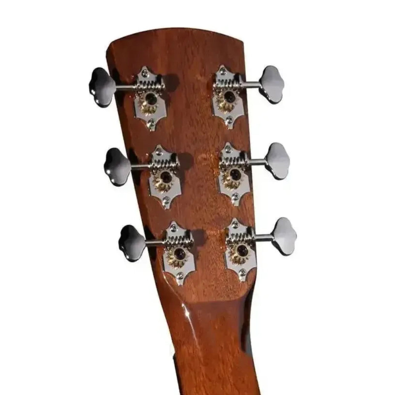 Blueridge BR-63 Acoustic 000 Guitar headstock with nickel-plated tuners and mahogany neck.