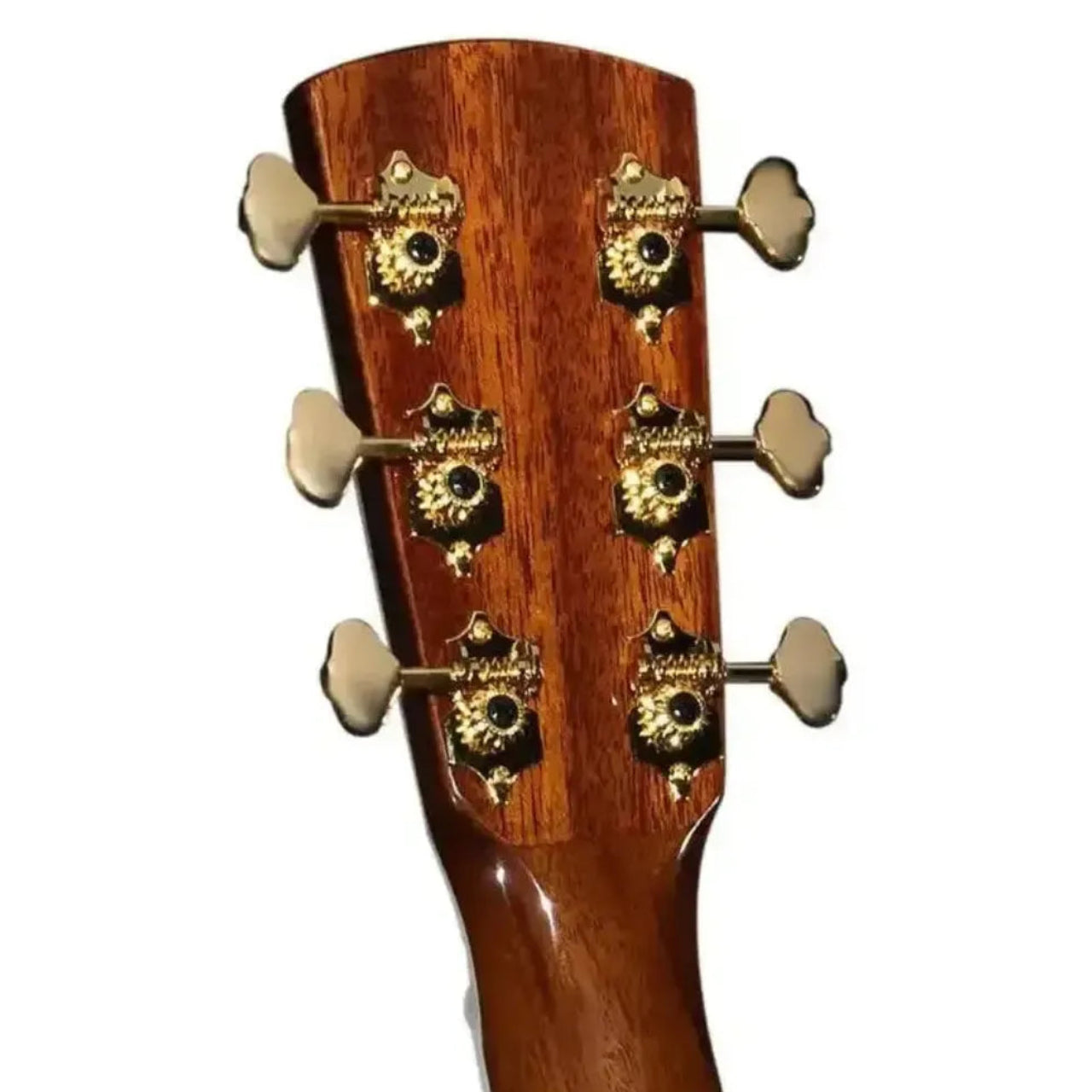 Blueridge BR-70E acoustic guitar headstock with gold-plated tuners and mahogany neck.