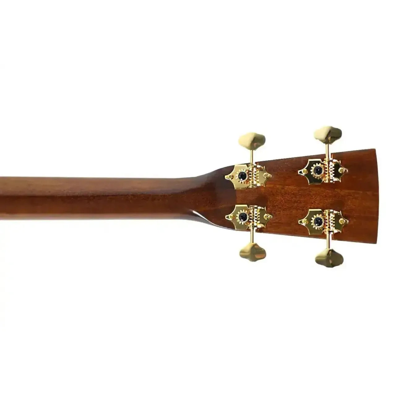 Blueridge BR-70T Tenor Guitar mahogany neck and headstock with gold-plated tuners.