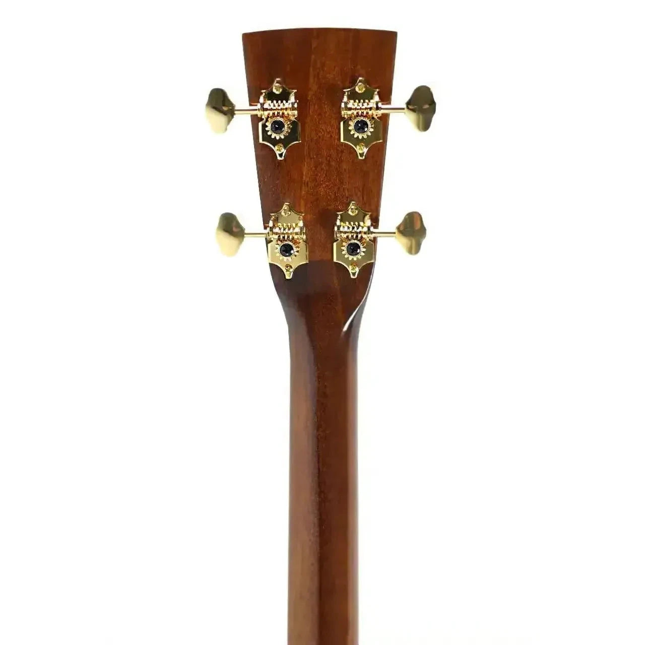 Blueridge BR-70T Tenor Guitar mahogany neck and headstock with gold-plated tuners.