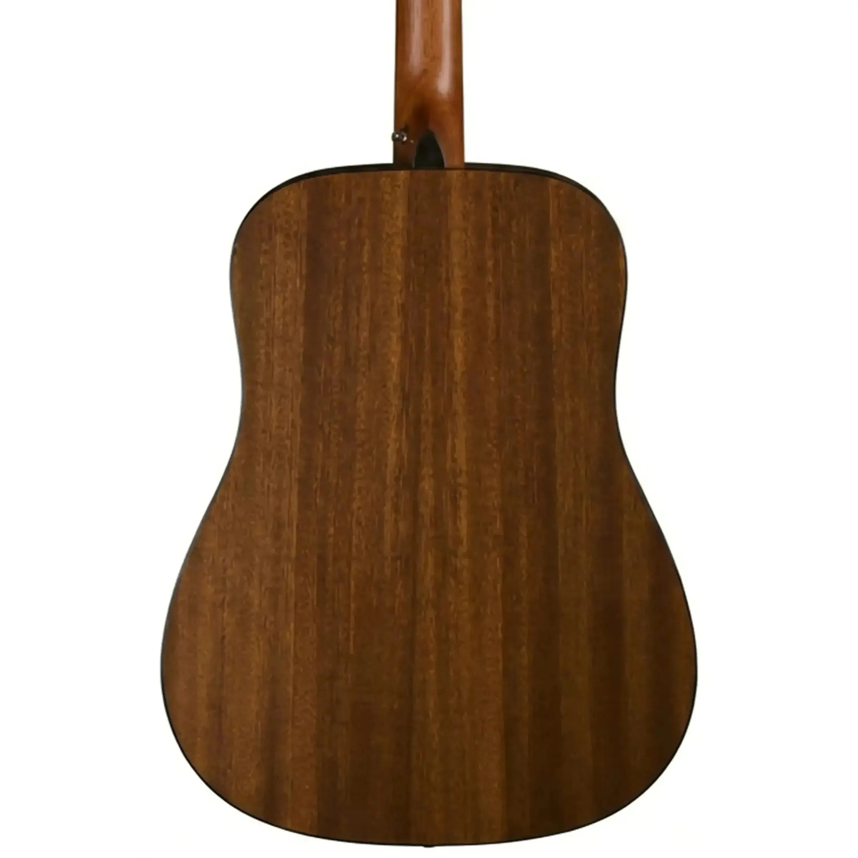 Back of Bristol BD-15 Dreadnought Acoustic Guitar, showing natural semi-gloss mahogany wood grain.