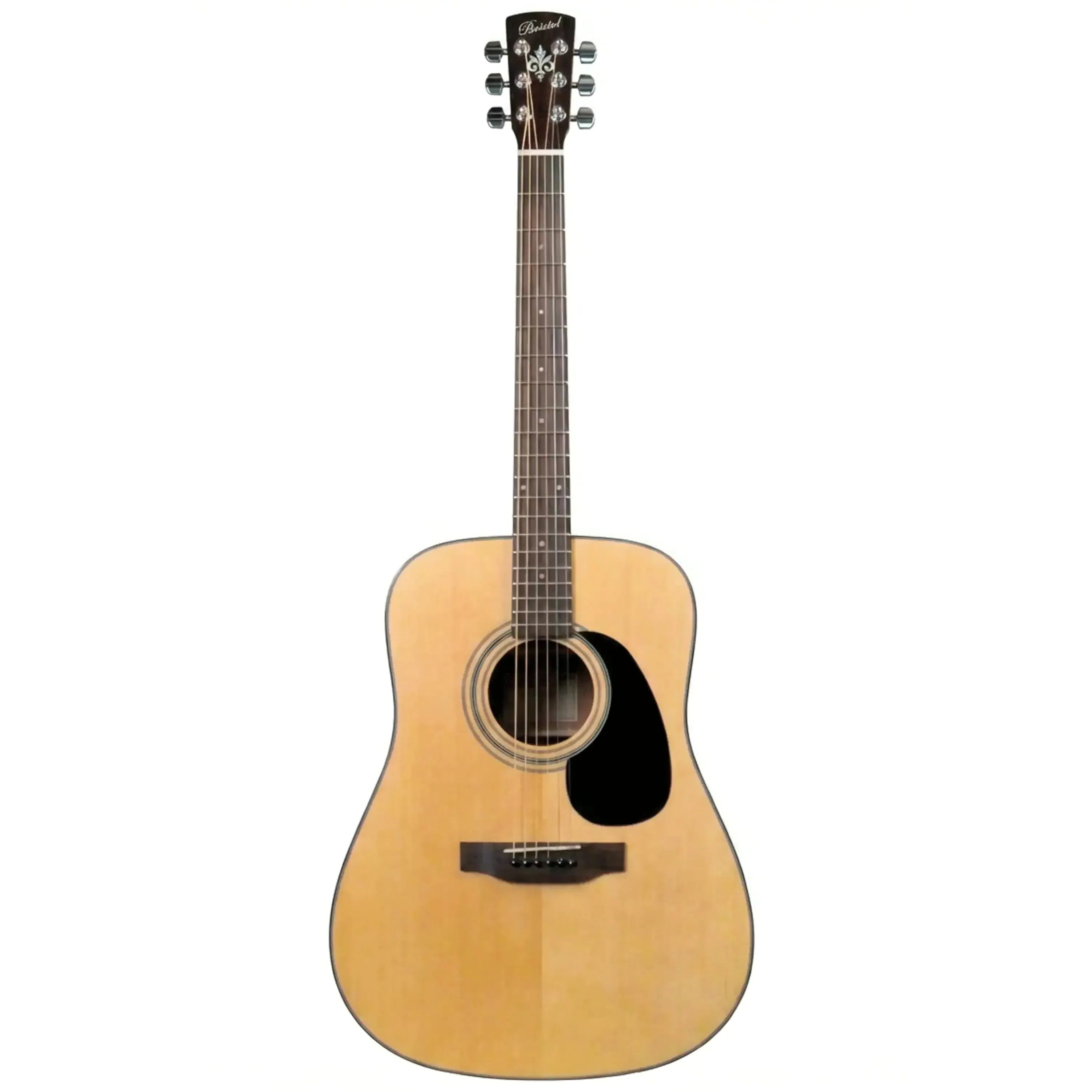 Bristol by Blueridge BD-16 Dreadnought Acoustic Guitar with light spruce top and black pickguard.